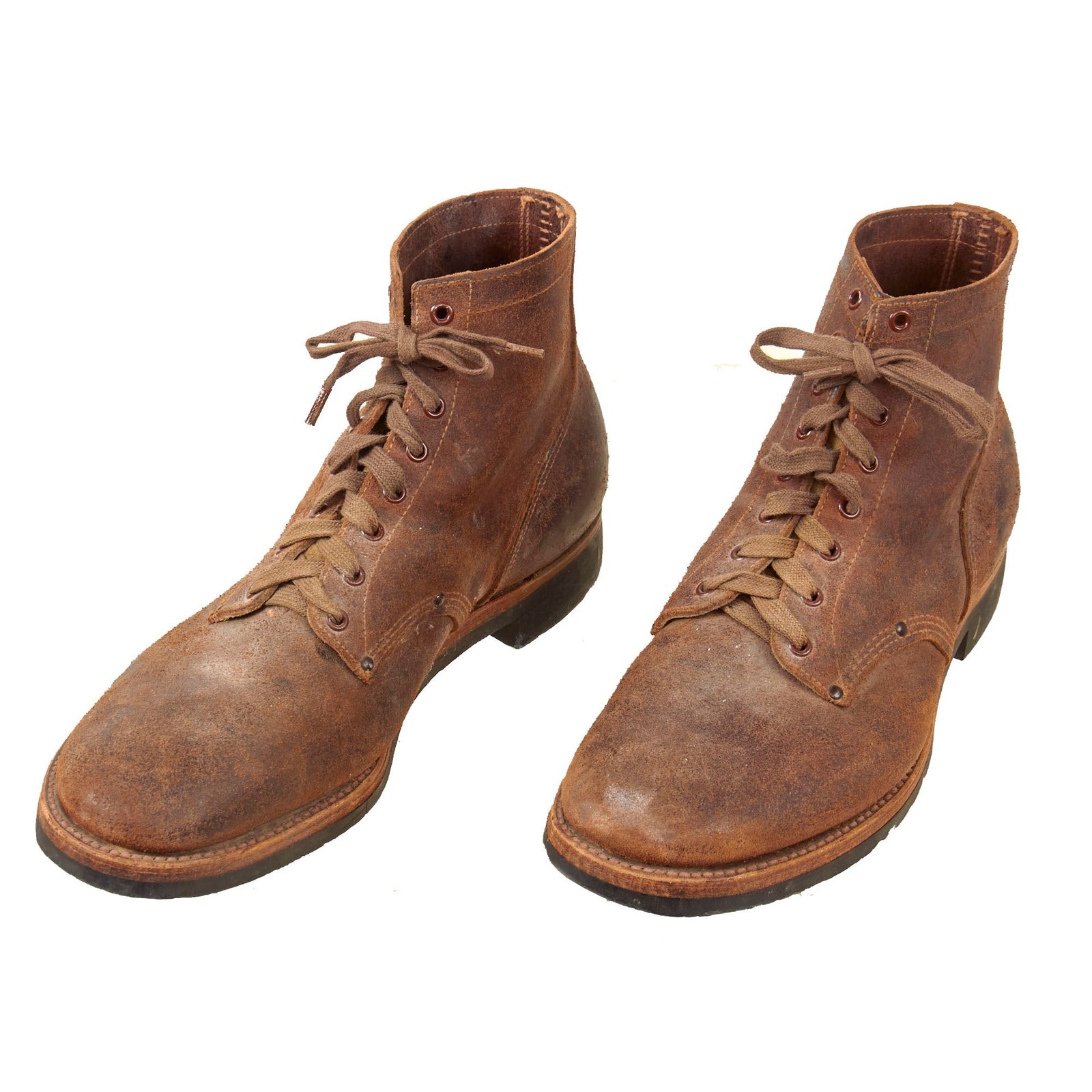 Original U.S. WWII Model 1939 American Service-Worn Shoe Low Boots - Size 10½E