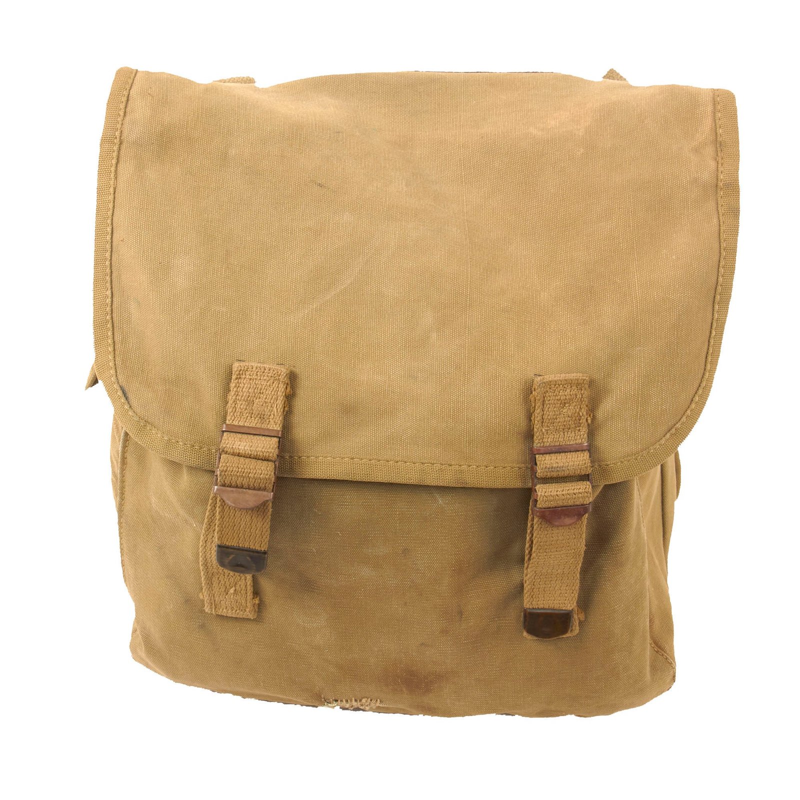 Original U.S. WWII 1944 Dated USMC Musette Bag by Boyt with “Frogskin” Poncho and Partial Shelter-Half