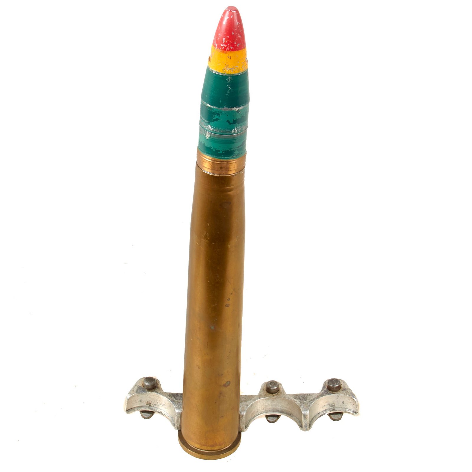 Original U.S. WWII 40mm Bofors Gun Round with Original Clip - Inert