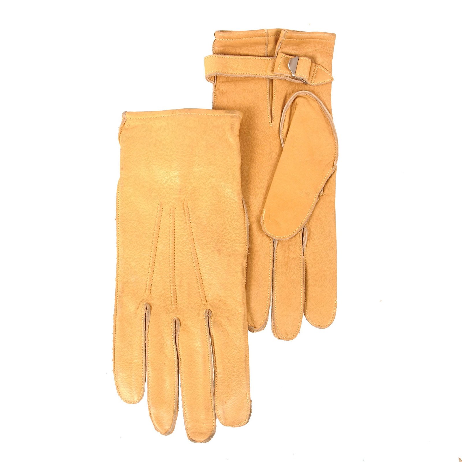 Buy Original U.S. WWII Airborne Paratrooper M39 Type Leather Gloves with Buckle Adjustment - Size 9 | Original Firearms Antique For Sale