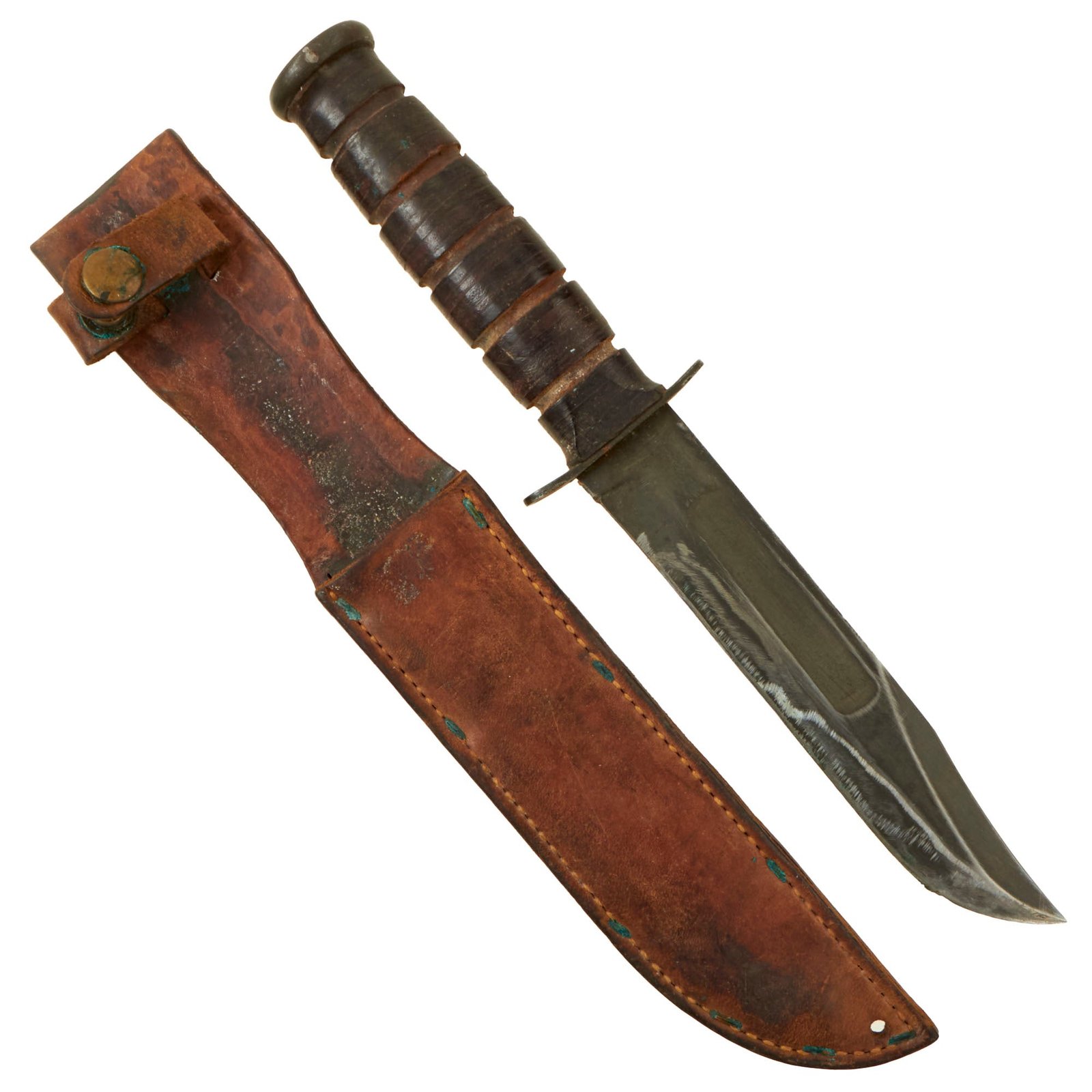 Buy Original U.S. WWII USMC Early Mark 2 KA-BAR Fighting Knife With Leather Sheath | Original Firearms Antique For Sale