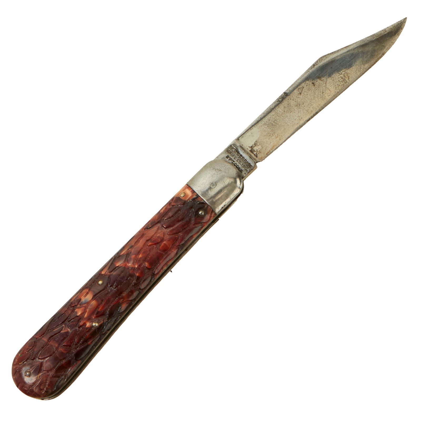 Original U.S. WWII Airborne Jigged Bone Presto Schrade M2 Knife