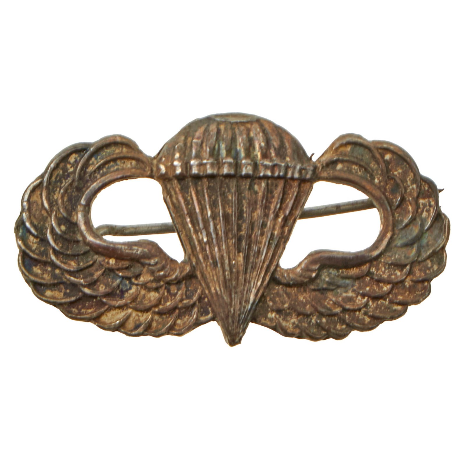 Buy Original U.S. WWII Airborne British Made Jump Wings by J.R. Gaunt of London - Pin Back Parachutist Badge | Original Firearms Antique For Sale