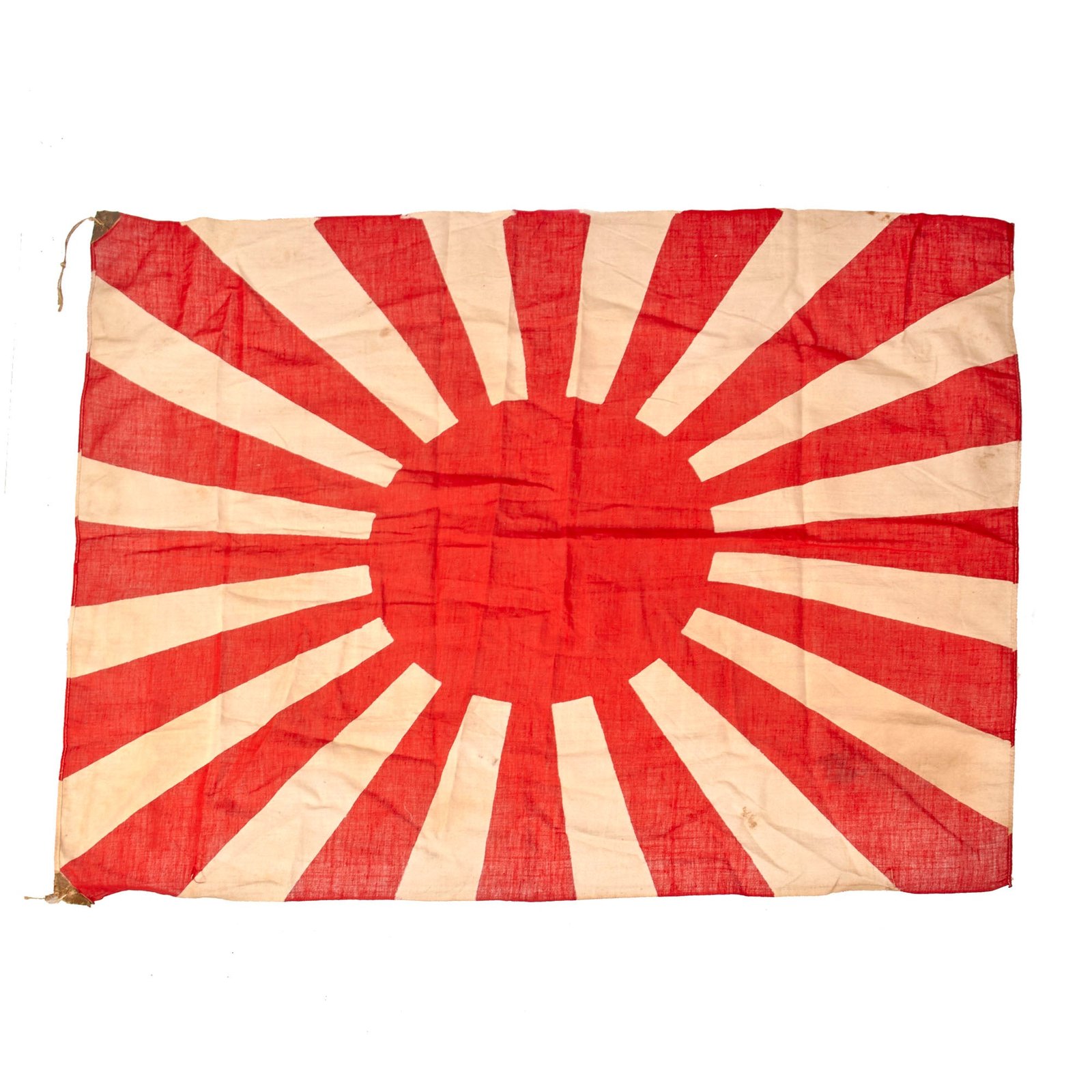 Original Japan WWII Imperial Japanese Army Rising Sun Silk War Flag - 24 x 33½”