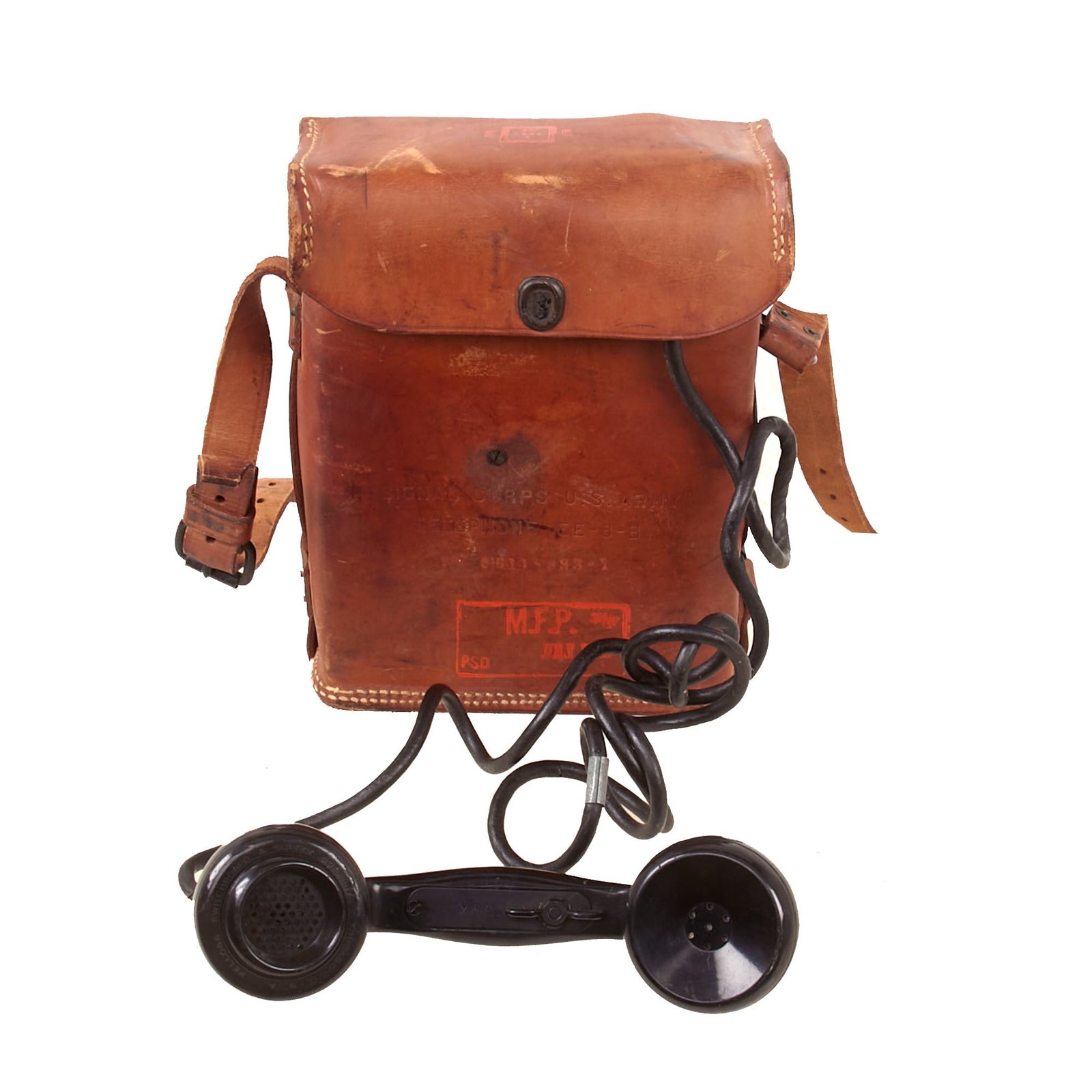 Buy Original U.S. WWII Army Field Telephone Model EE-8 with Leather Carry Case | Original Firearms Antique For Sale
