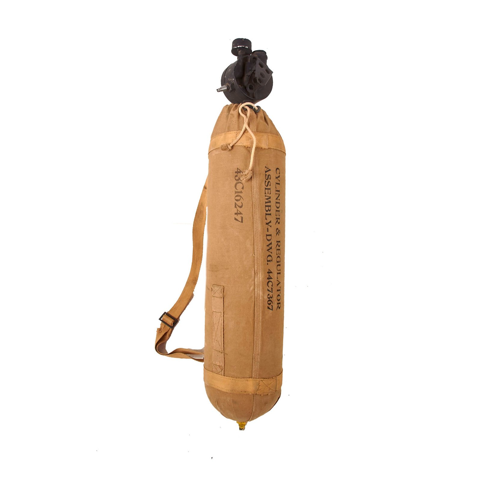Buy Original U.S. WWII Army Air Force A-6 Breathing Oxygen Bottle With Carry Bag | Original Firearms Antique For Sale