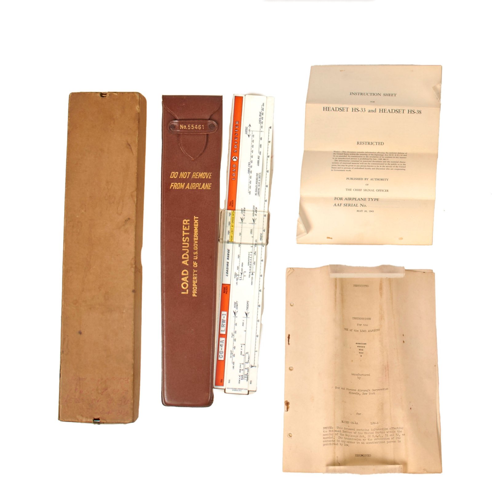 Buy Original WWII U.S. CG-4A WACO Glider Load Adjuster with Leather Case & Original Box & Instruction Book | Original Firearms Antique For Sale