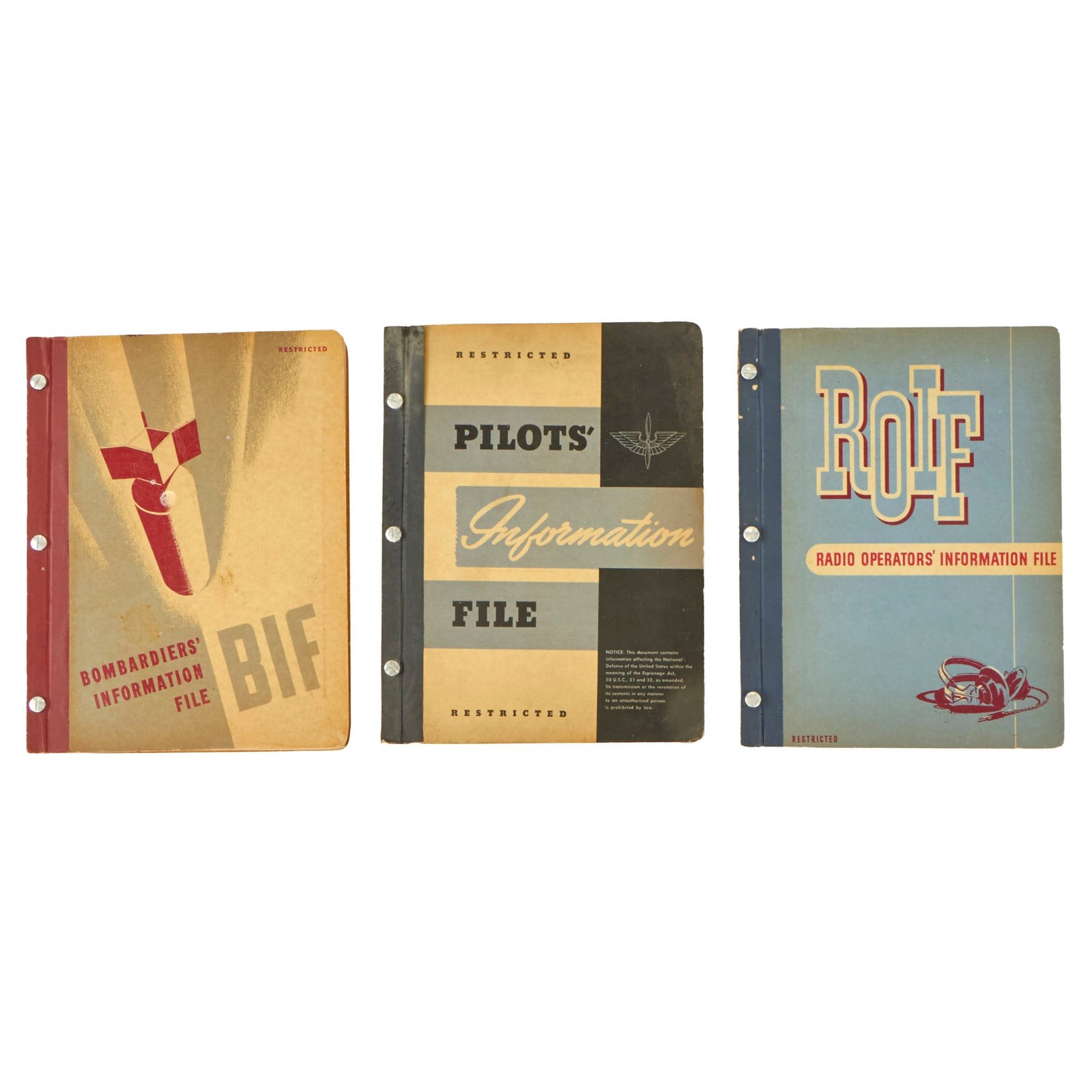 Buy Original U.S. WWII Army Air Forces Restricted Information File Lot - Radio Operators, Bombardiers, & Pilots - Extremely Rare | Original Firearms Antique For Sale
