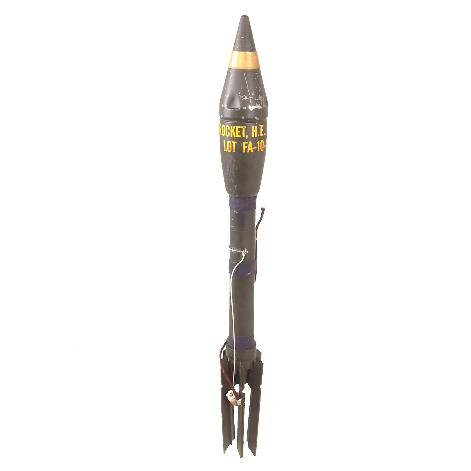 Buy Original U.S. WWII M7A1 Anti-Tank Practice Rocket for the M1 and M1A1 2.36 Inch Bazooka Launcher Restored for Display - Inert | Original Firearms Antique For Sale