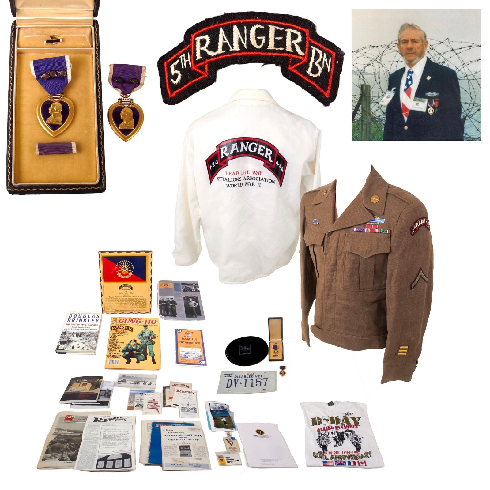 Buy Original U.S. WWII 5th Ranger Battalion D-Day Uniform & Engraved Purple Heart Grouping of Four Time-Wounded Ranger Emmett W. Snyder with Veterans’ Ephemera & Research | Original Firearms Antique For Sale
