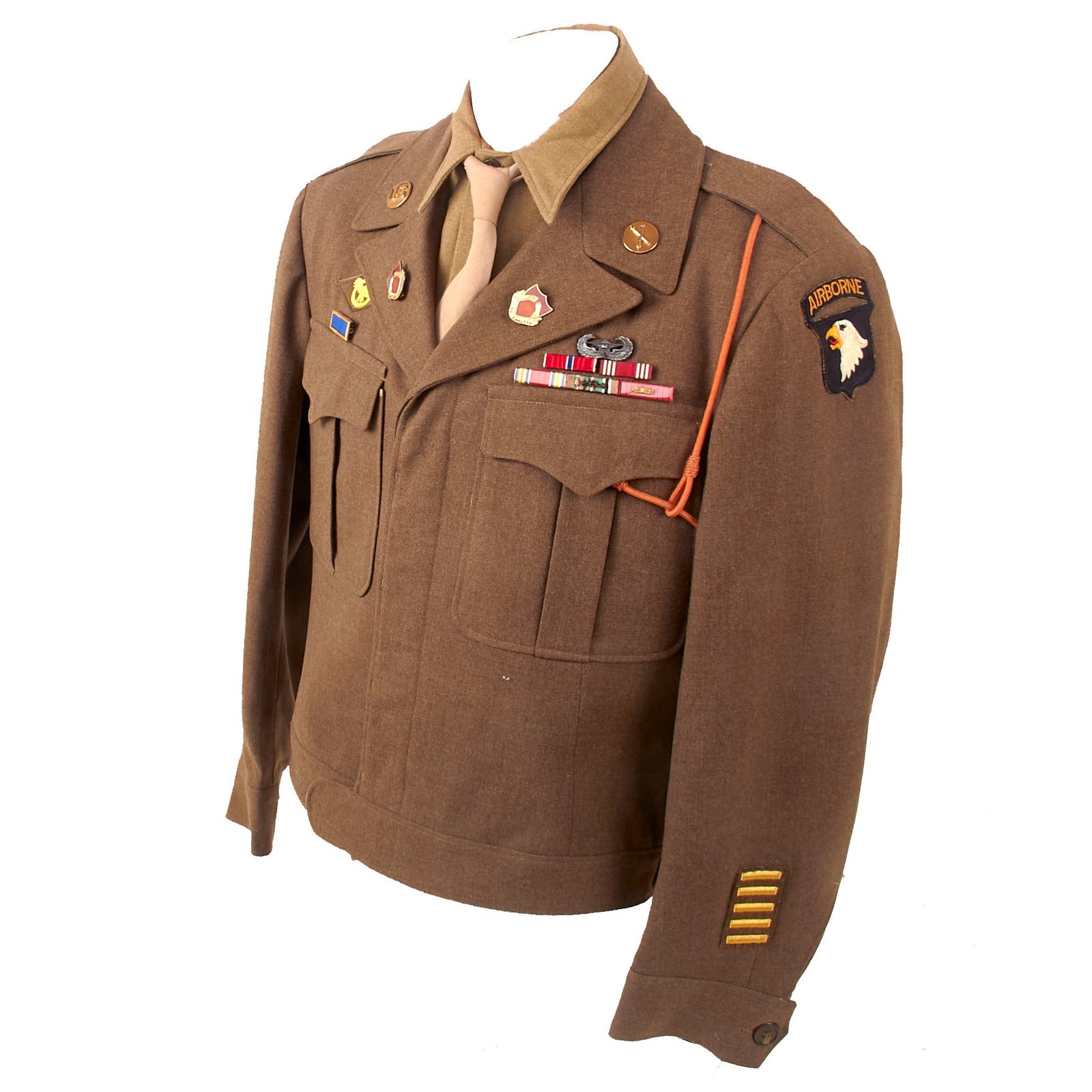 Buy Original U.S. WWII 101st Airborne 321st Glider Field Artillery Battalion Uniform Group - Bronze Star Recipient Raymond Edward Freddo Jr. | Original Firearms Antique For Sale