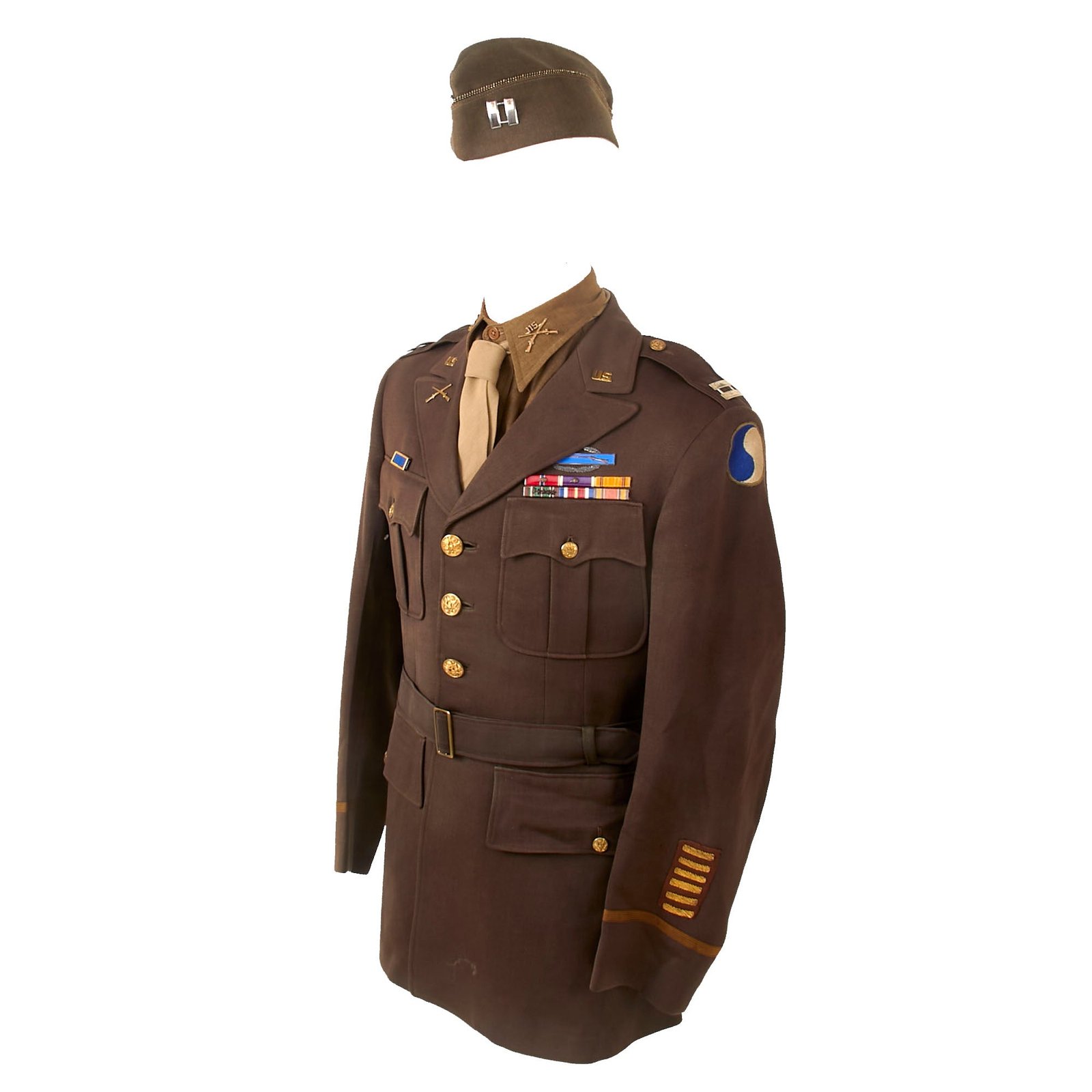 Buy Original U.S. WWII 29th & 36th Infantry Division Captain’s Uniform Grouping - Captain C. E. Bogle, 115th Infantry Regiment | Original Firearms Antique For Sale
