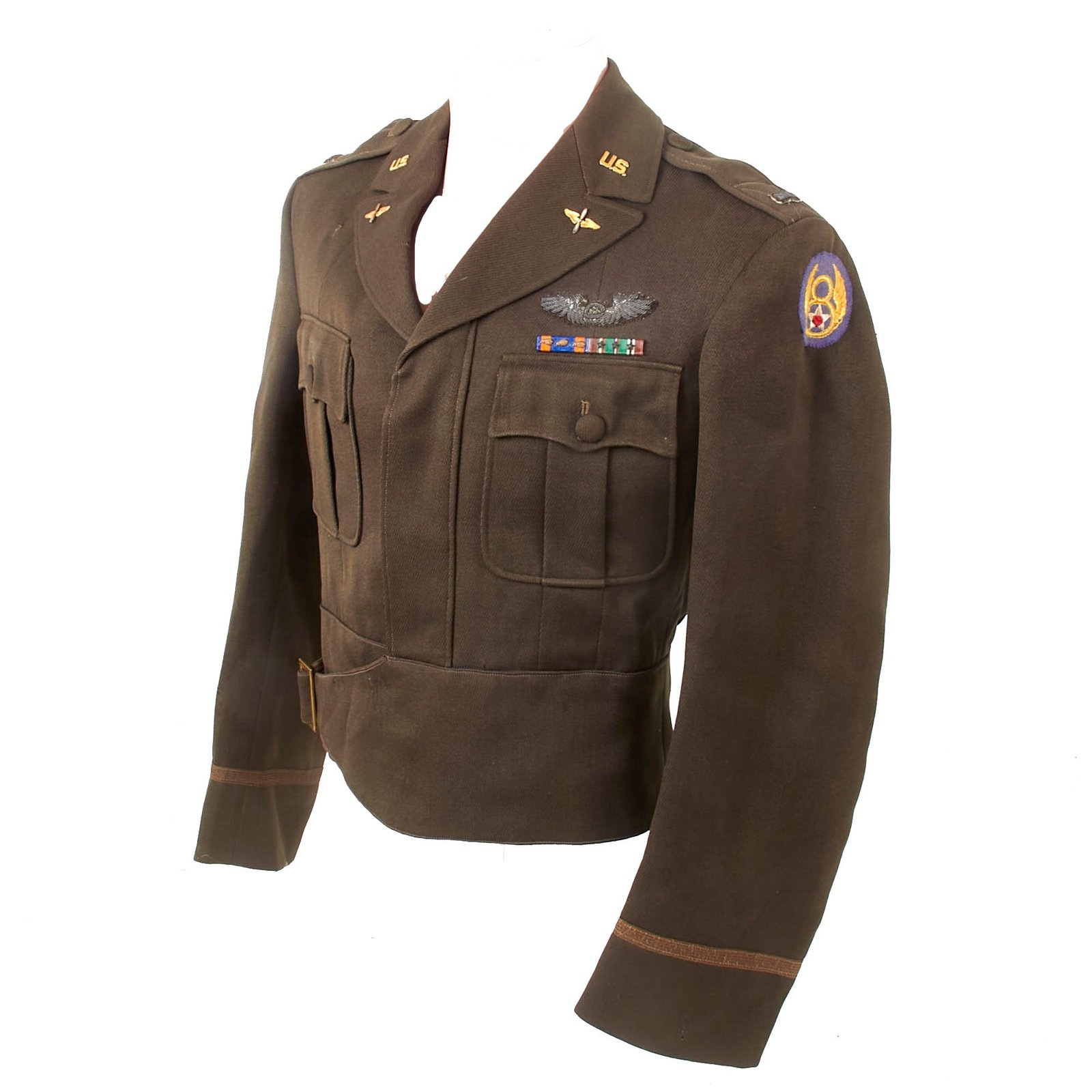 Buy Original U.S. WWII 8th Air Force Lieutenant Navigator Jack Well’s Tailored Ike Jacket with Bullion Wings - 339th Bomb Squadron, 96th Bomb Group, 8th Air Force - Missing in Action. | Original Firearms Antique For Sale