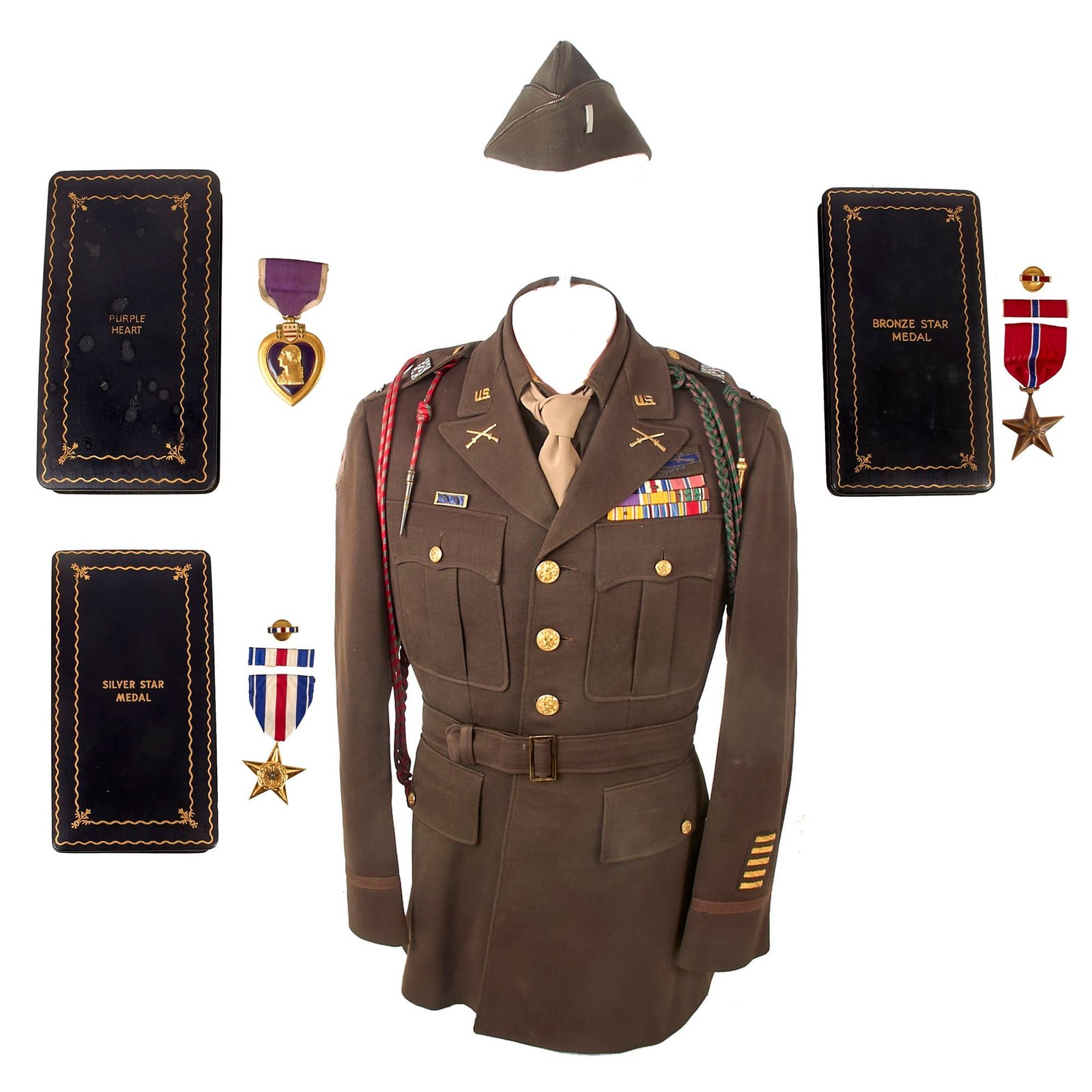 Buy Original U.S. WWII 1st Division Silver Star Recipient Uniform Grouping - Lieutenant Harvey A. Hanna | Original Firearms Antique For Sale