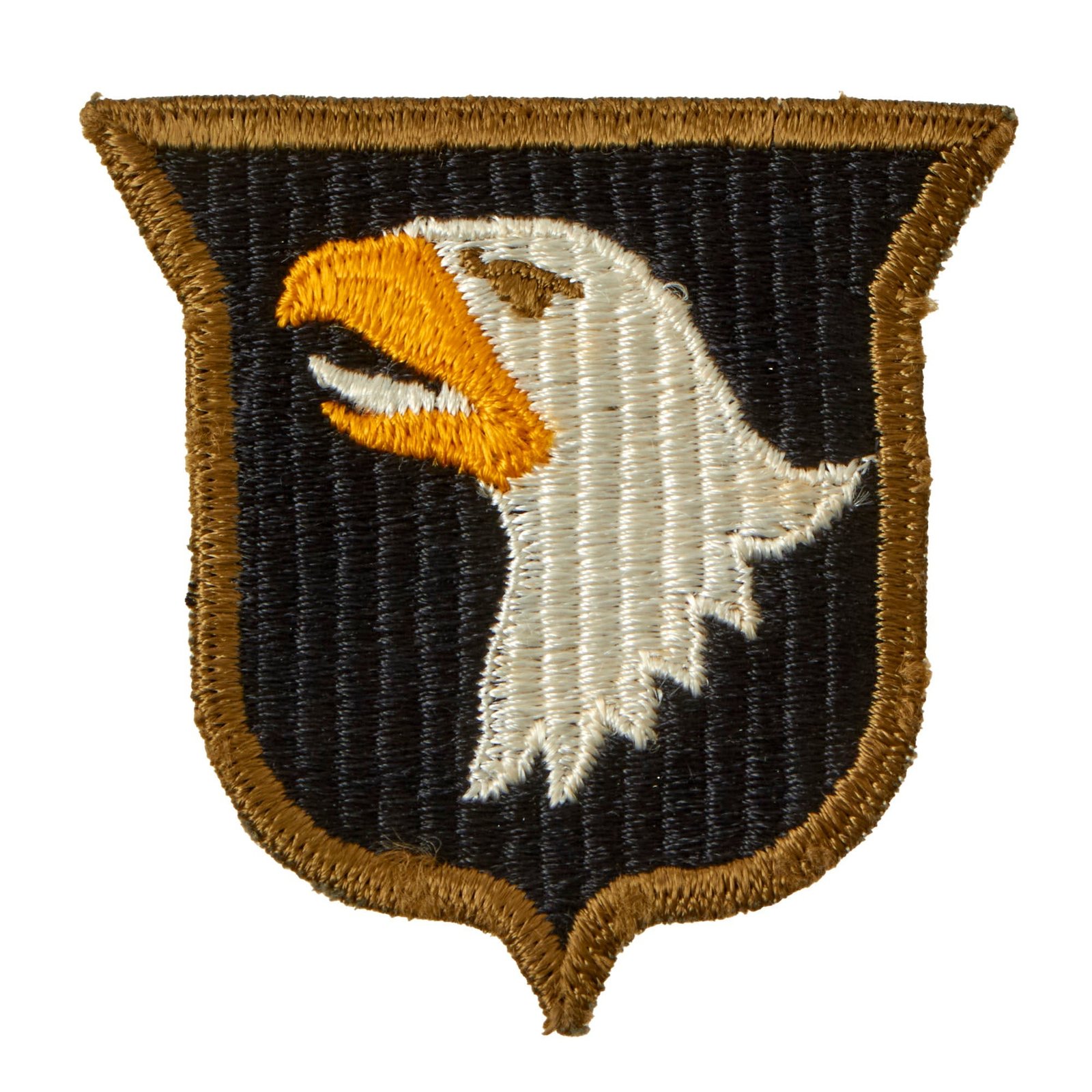 Buy Original U.S. WWII Rare 101st Airborne Division White Tongue Patch with OD Border & Eye - Type 9 | Original Firearms Antique For Sale