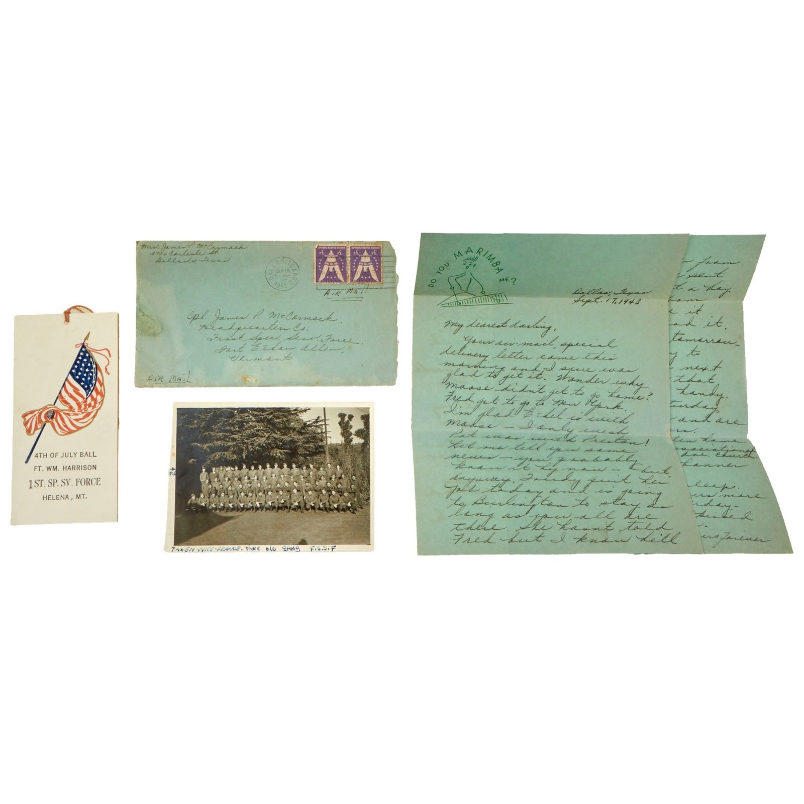 Buy Original U.S. WWII First Special Service Force Photo & Letter Group - Corporal James P. McCormack FSSF | Original Firearms Antique For Sale