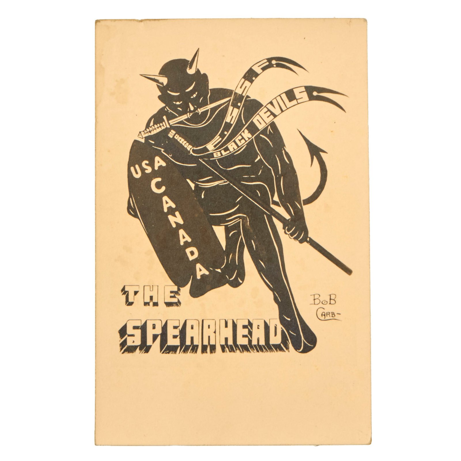 Buy Original U.S. WWII FSSF 1st Special Service Force “Black Devils” Blank Postcard by Bob Carb | Original Firearms Antique For Sale