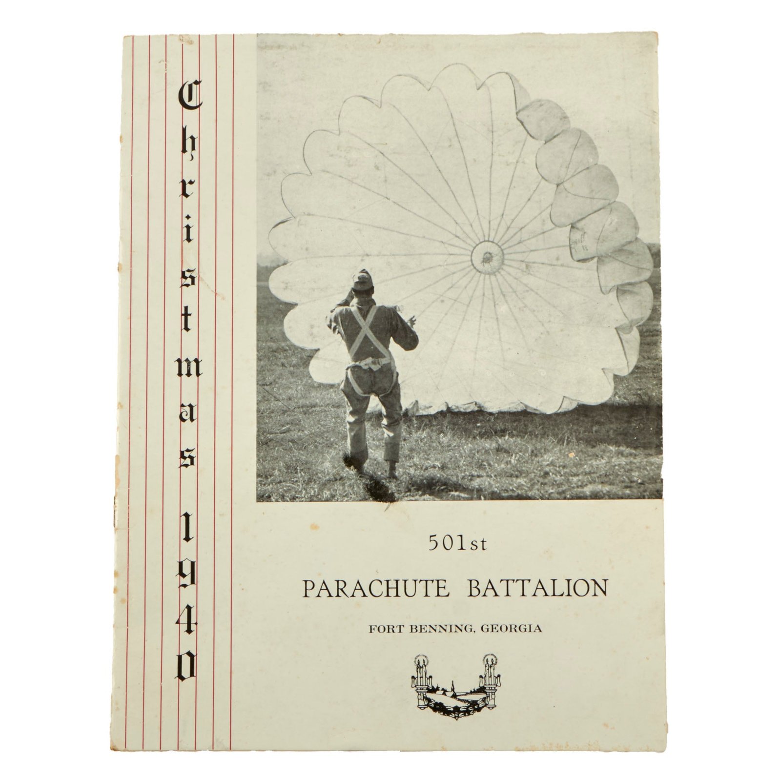Buy Original U.S. Pre-WWII 501st Parachute Battalion 1940 Christmas Dinner Menu - Rare | Original Firearms Antique For Sale