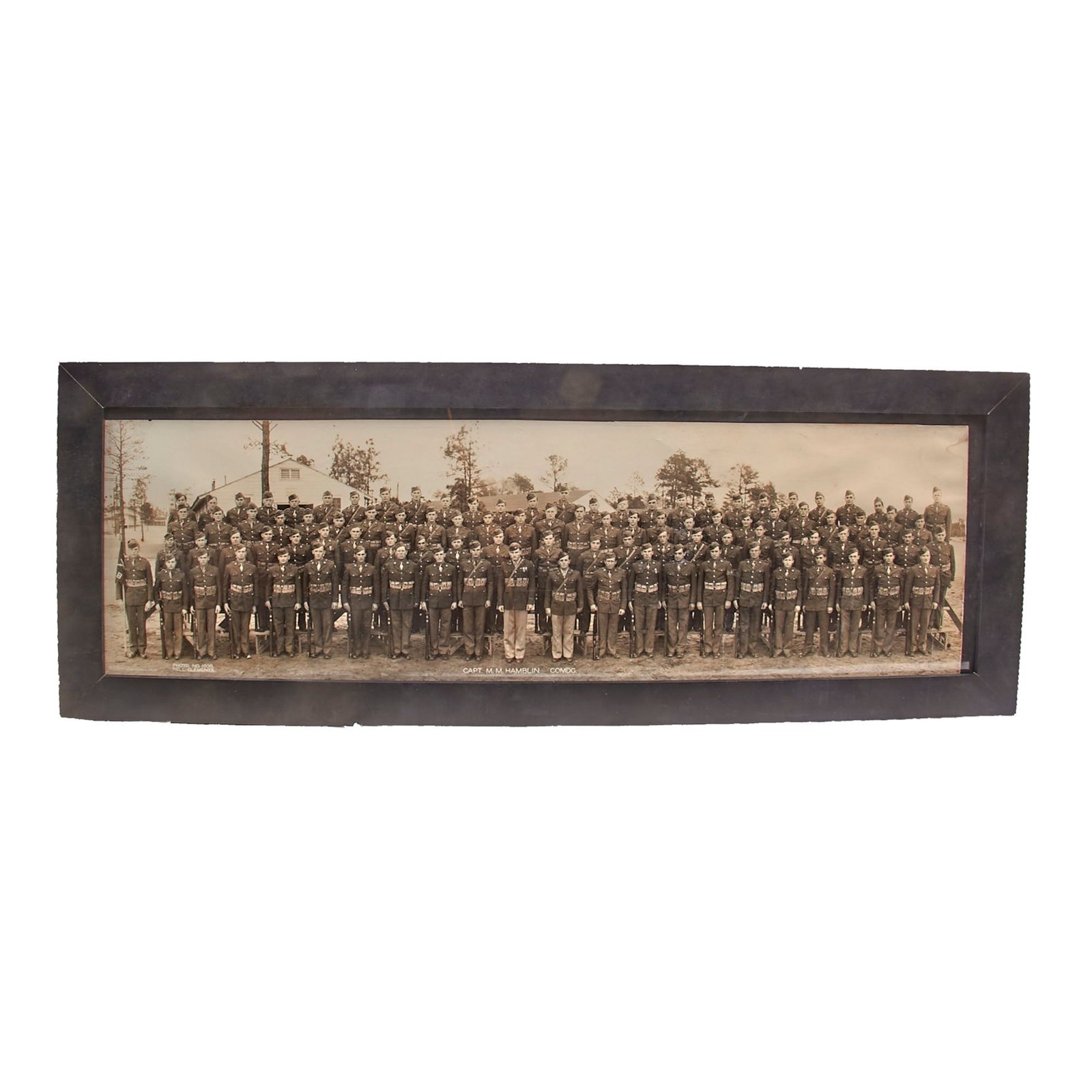 Buy Original U.S. WWII 101st Airborne 401st Glider Infantry Regiment Co. B Framed Yardlong Panoramic - Extremely Scarce - 10¼ x 26¼” | Original Firearms Antique For Sale