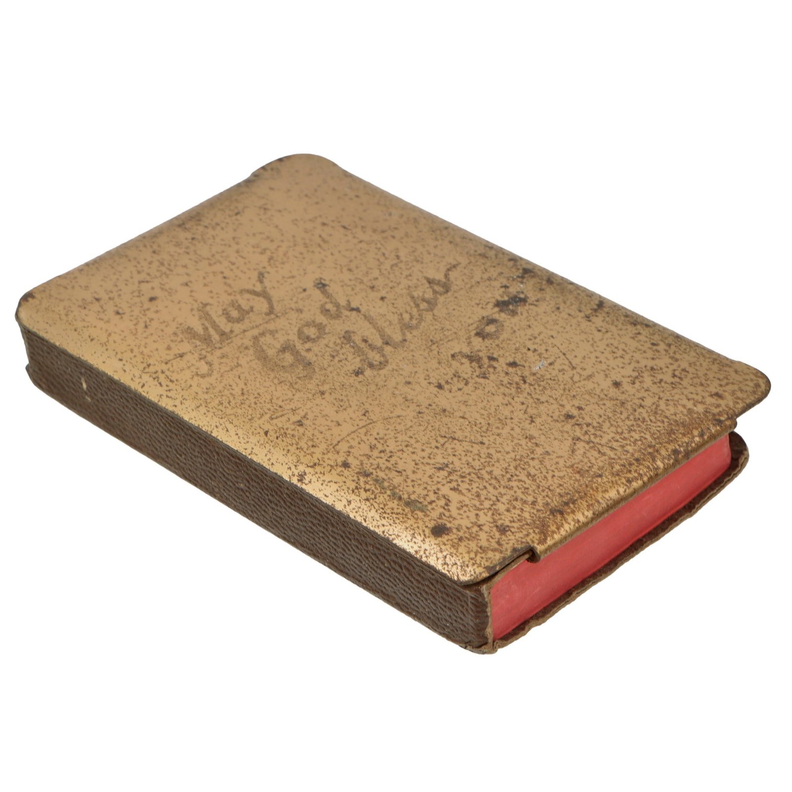 Original U.S. WWII Era “May God Bless You” New Testament Heart-Shield Breast Pocket Bible - Named