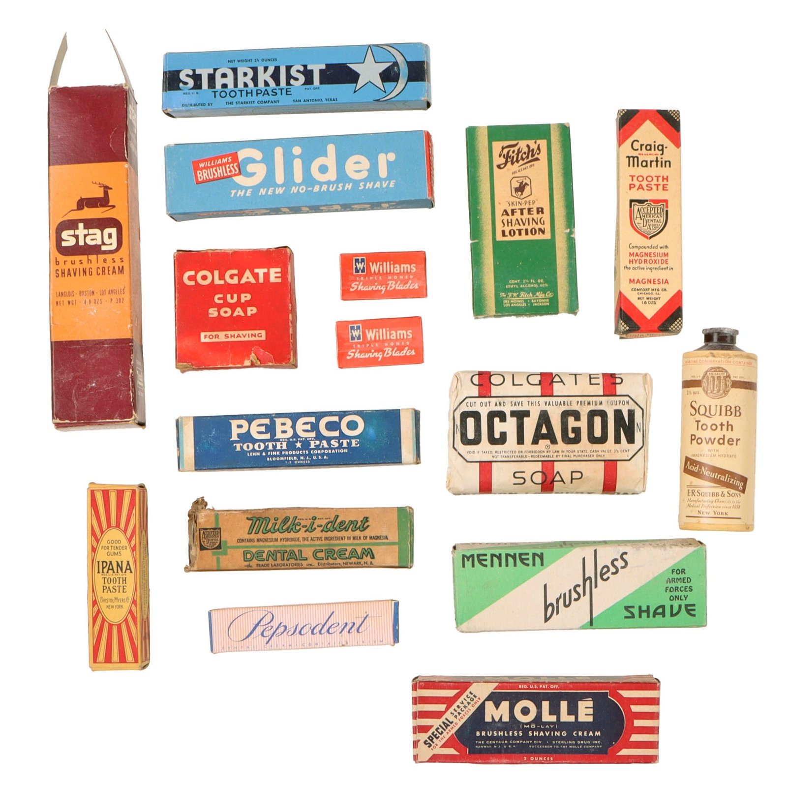 Original U.S. WWII Personal Effect Items Lot Including Sealed Toiletries