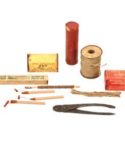 Original U.S. WWII Inert Engineering Demolition Set with Connecting Wire, 1/2 LB TNT Block, Blasting Cap Boxes and More