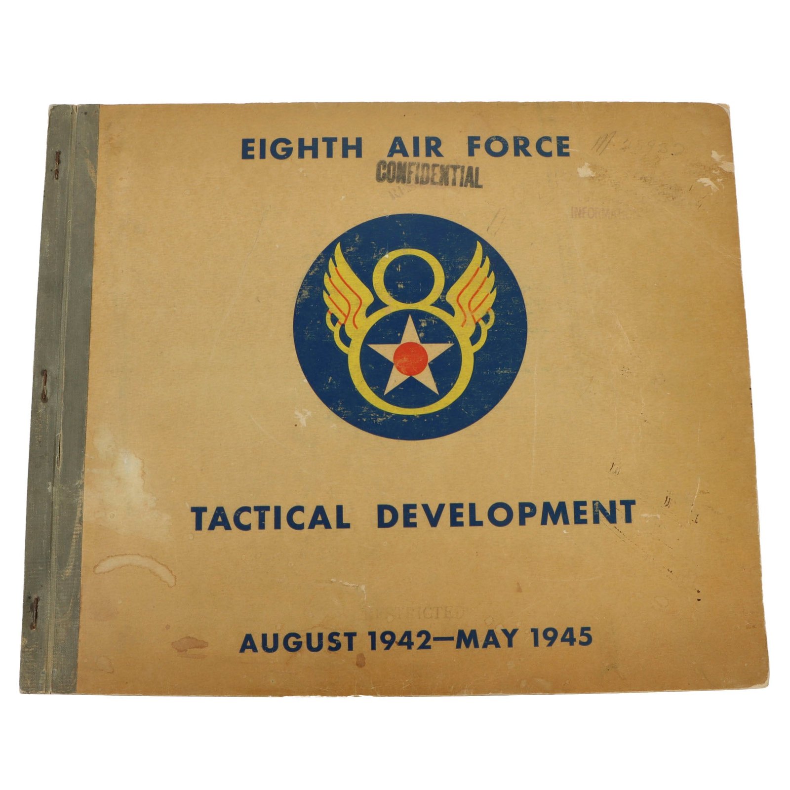 Original U.S. WWII 8th Air Force Confidential Tactical Development Book August 1942 - May 1945