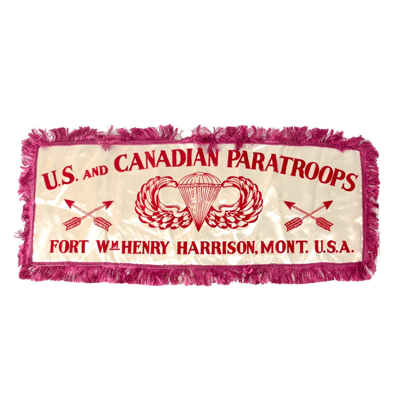 Original U.S. WWII First Special Service Force “U.S. & Canadian Paratroops” Training Fort Wm Henry Harrison Montana Pillowcase - 13 x 34”