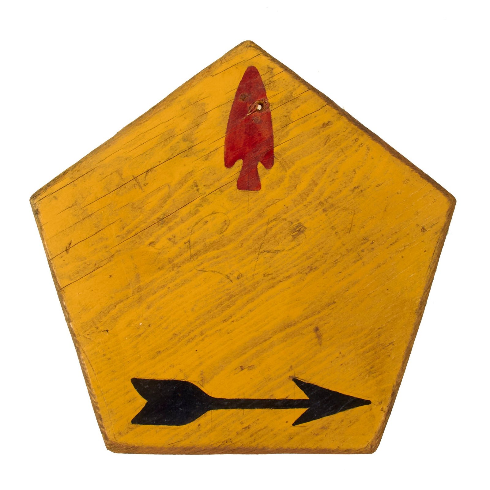 Original U.S. WWII First Special Service Force Pentagonal Company Sign - 7 ½ x 7 ¾”