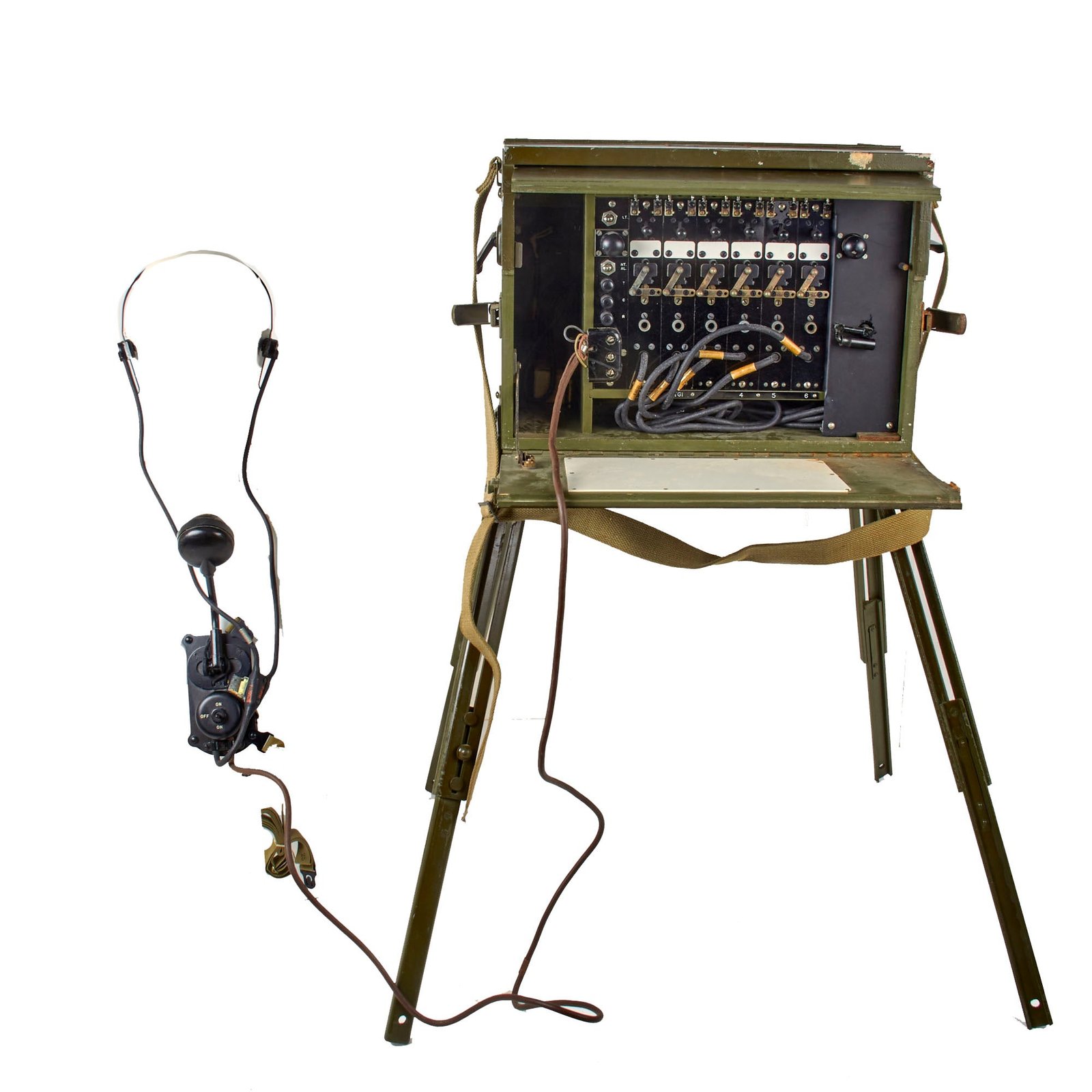 Original WWII US Army Signal Corps BD-71 Field Telephone Switchboard with Legs by Leich Electric - Dated 1943