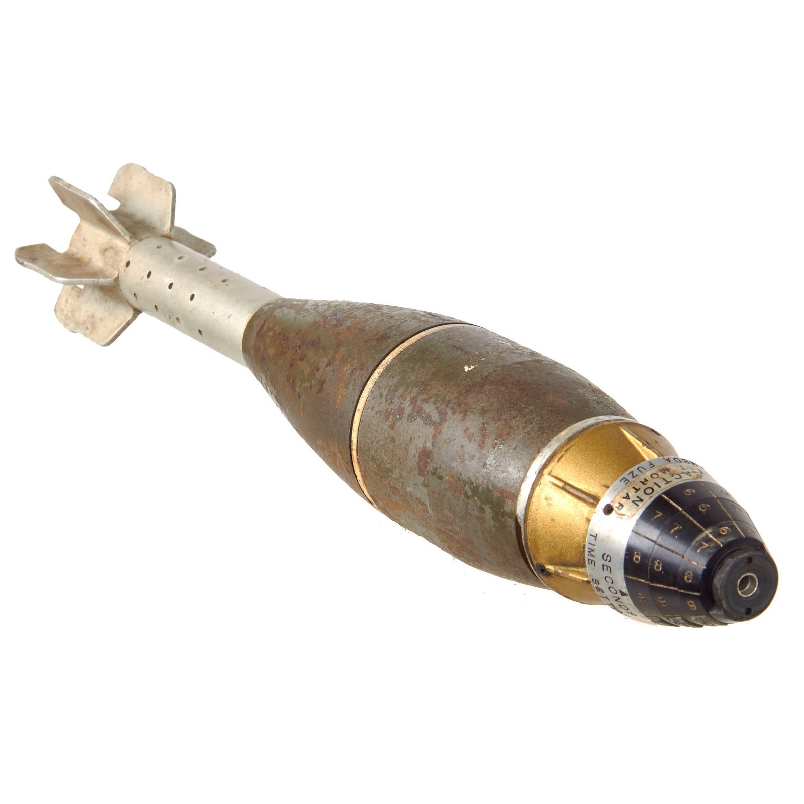 Original U.S. Global War on Terror Inert M720 60mm Mortar Round With RESHEF Lambda Fuze - M224 Mortar System