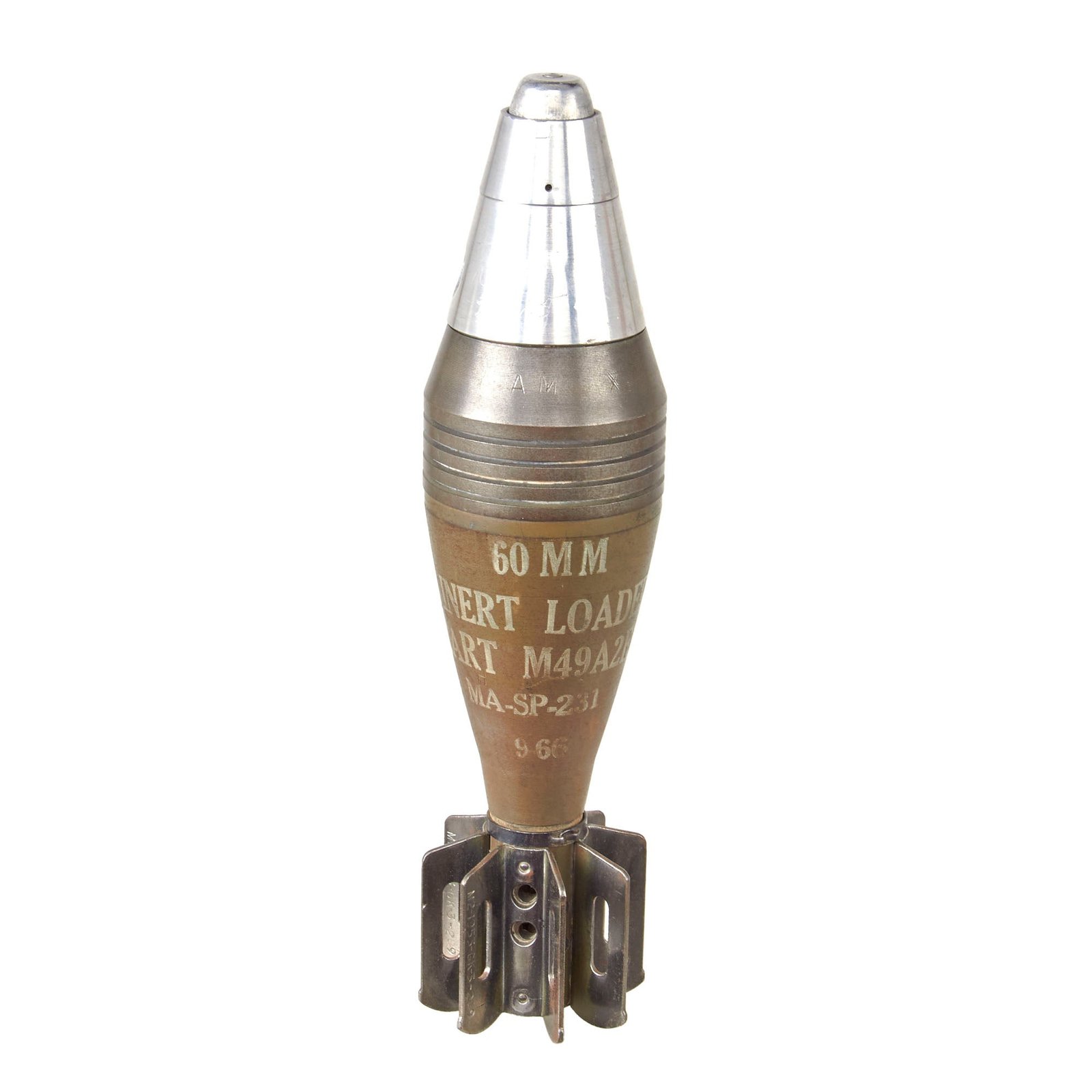 Original U.S. Vietnam War 60mm HE M49A2E1 Mortar Round Dated 1966