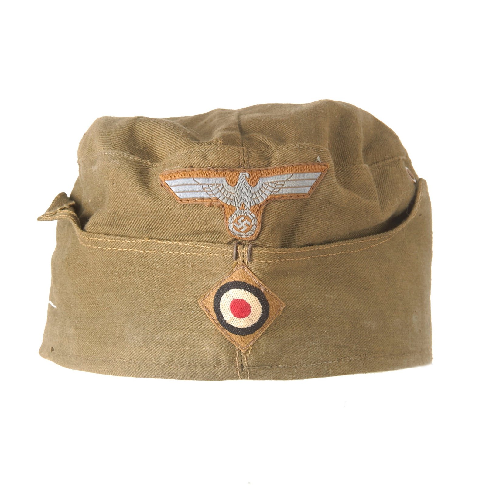 Buy Original German WWII DAK Afrikakorps EM-NCO Tropical Overseas Cap with RBNr. Markings - Size 56 | Original Firearms Antique For Sale