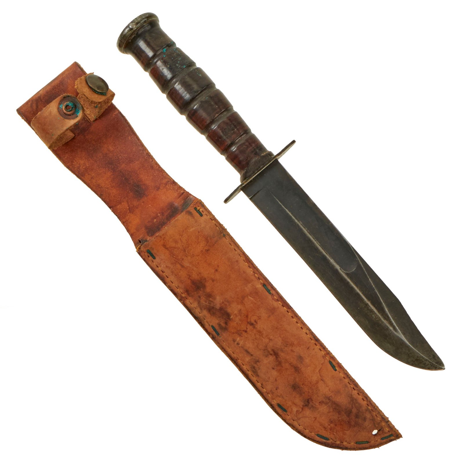 Buy Original U.S. WWII USMC Mark 2 KA-BAR Fighting Knife by CAMILLUS in Leather Sheath | Original Firearms Antique For Sale
