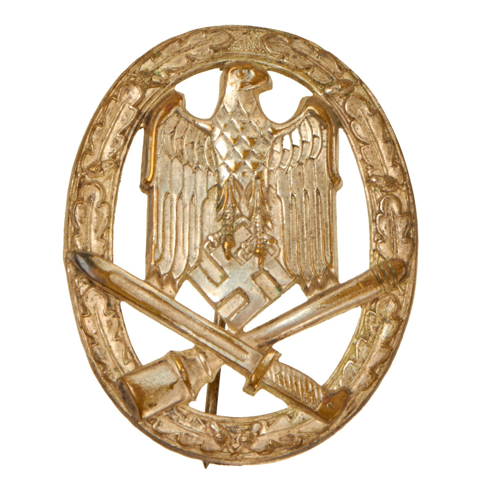 Buy Original German WWII Early Tombak General Assault Badge Attributed to Wilhelm Deumer of Lüdenscheid | Original Firearms Antique For Sale