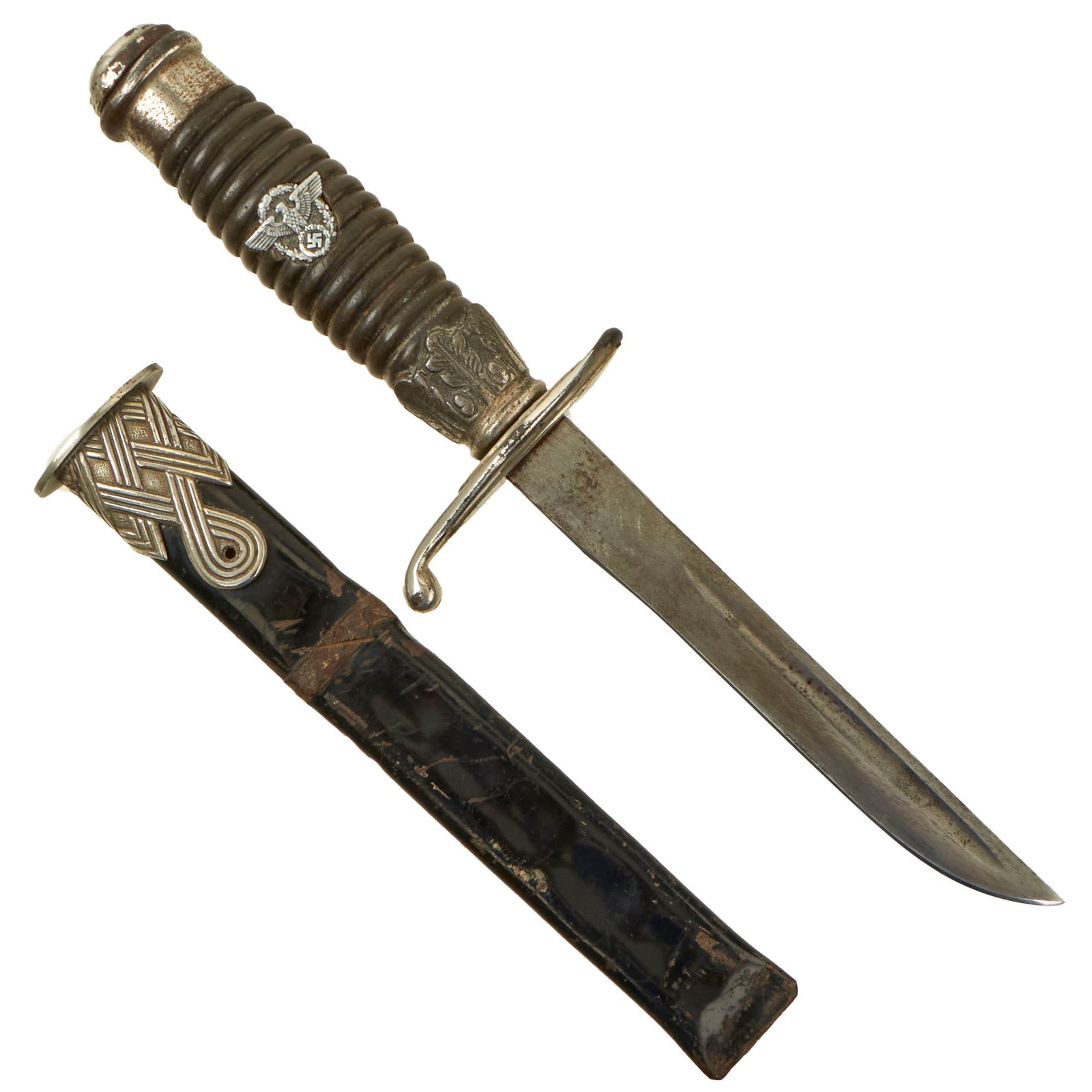 Buy Original German WWII Police NCO's Degen Dress Sword Converted to Fighting Knife with Scabbard | Original Firearms Antique For Sale