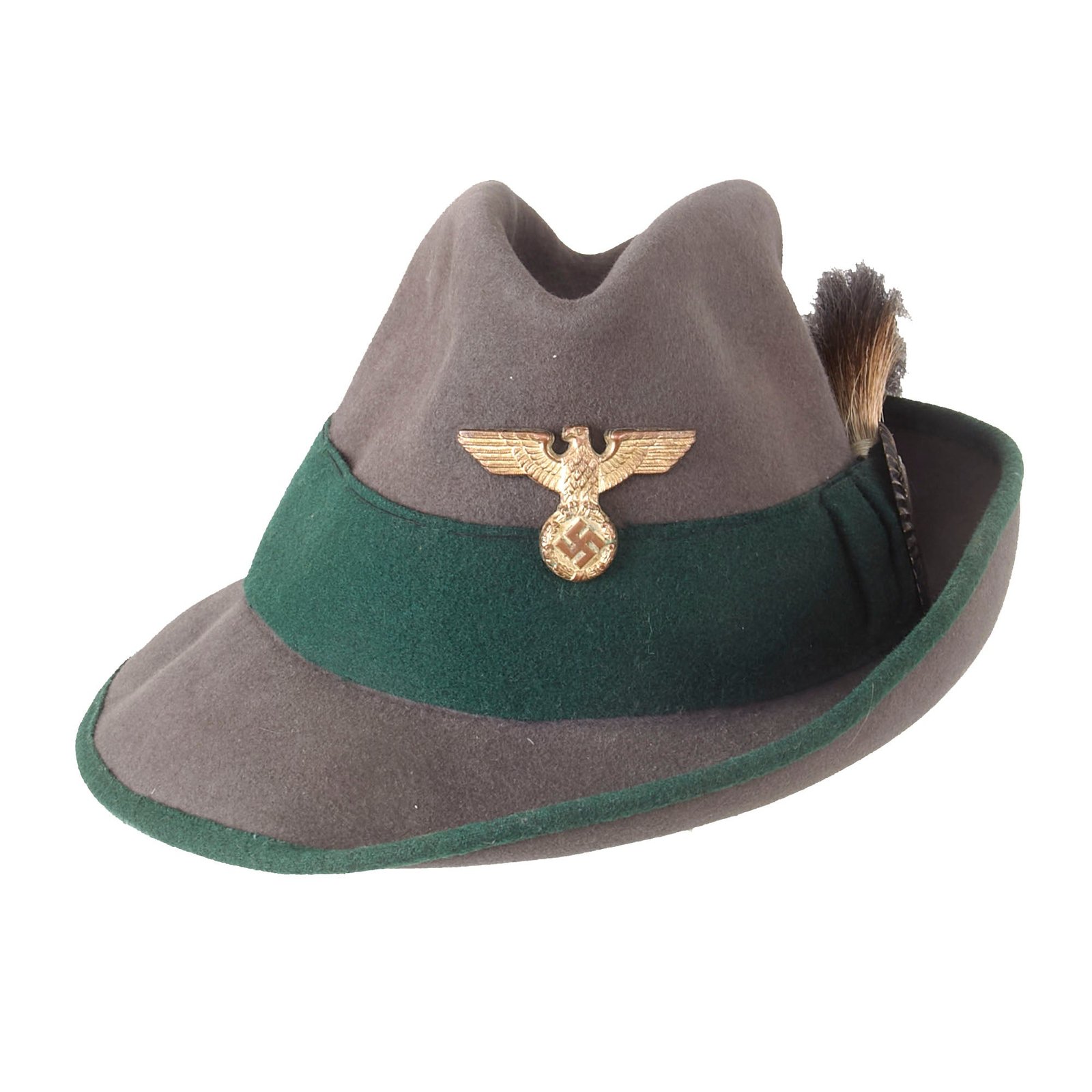 Buy Original German WWII 1942 Dated National Forestry Service Officials Deutscher Schützenhut Felt Hunting Hat - Size 57 | Original Firearms Antique For Sale