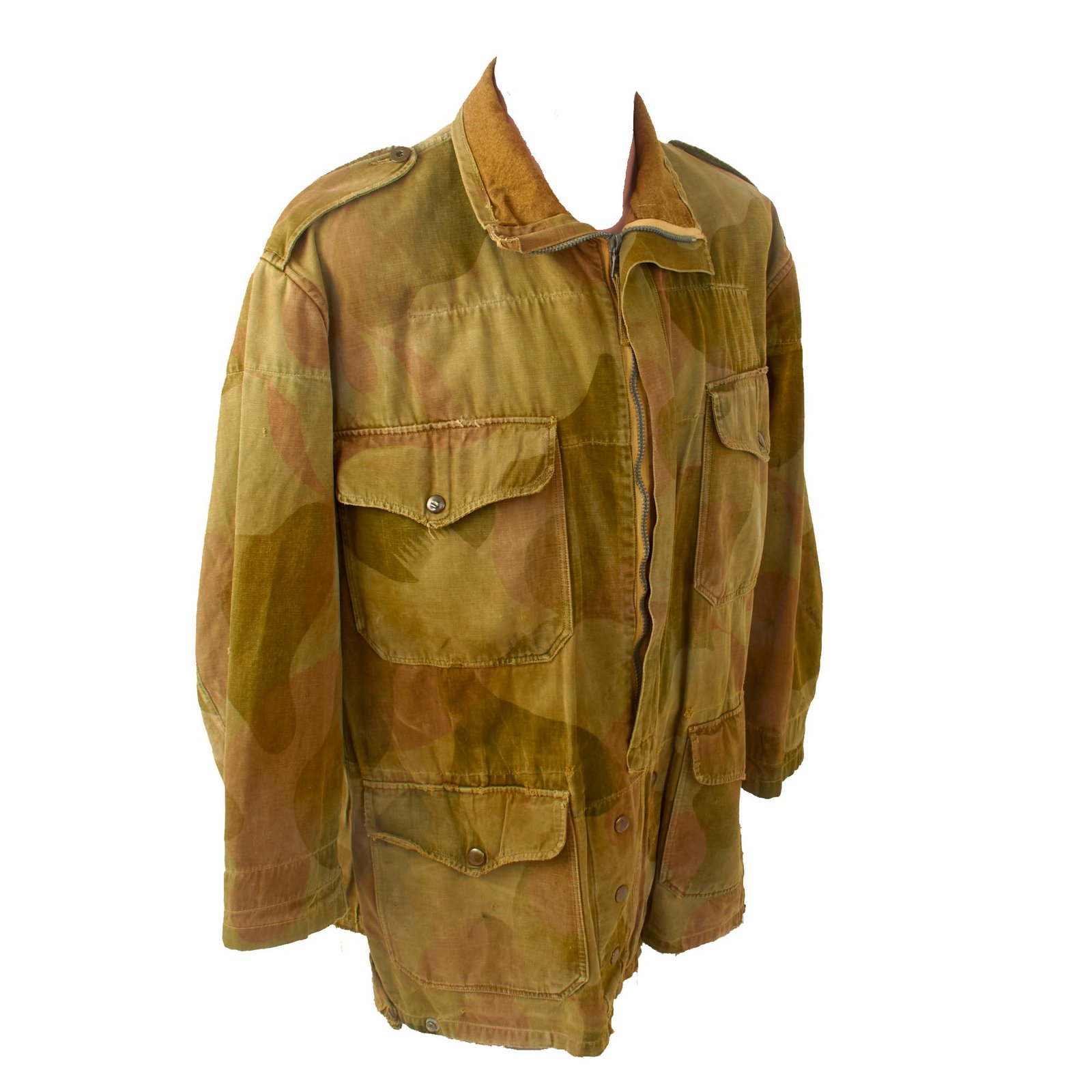 Buy Original Belgian Post-WWII Moon and Balls Pattern Denison Smock with Period Repairs | Original Firearms Antique For Sale