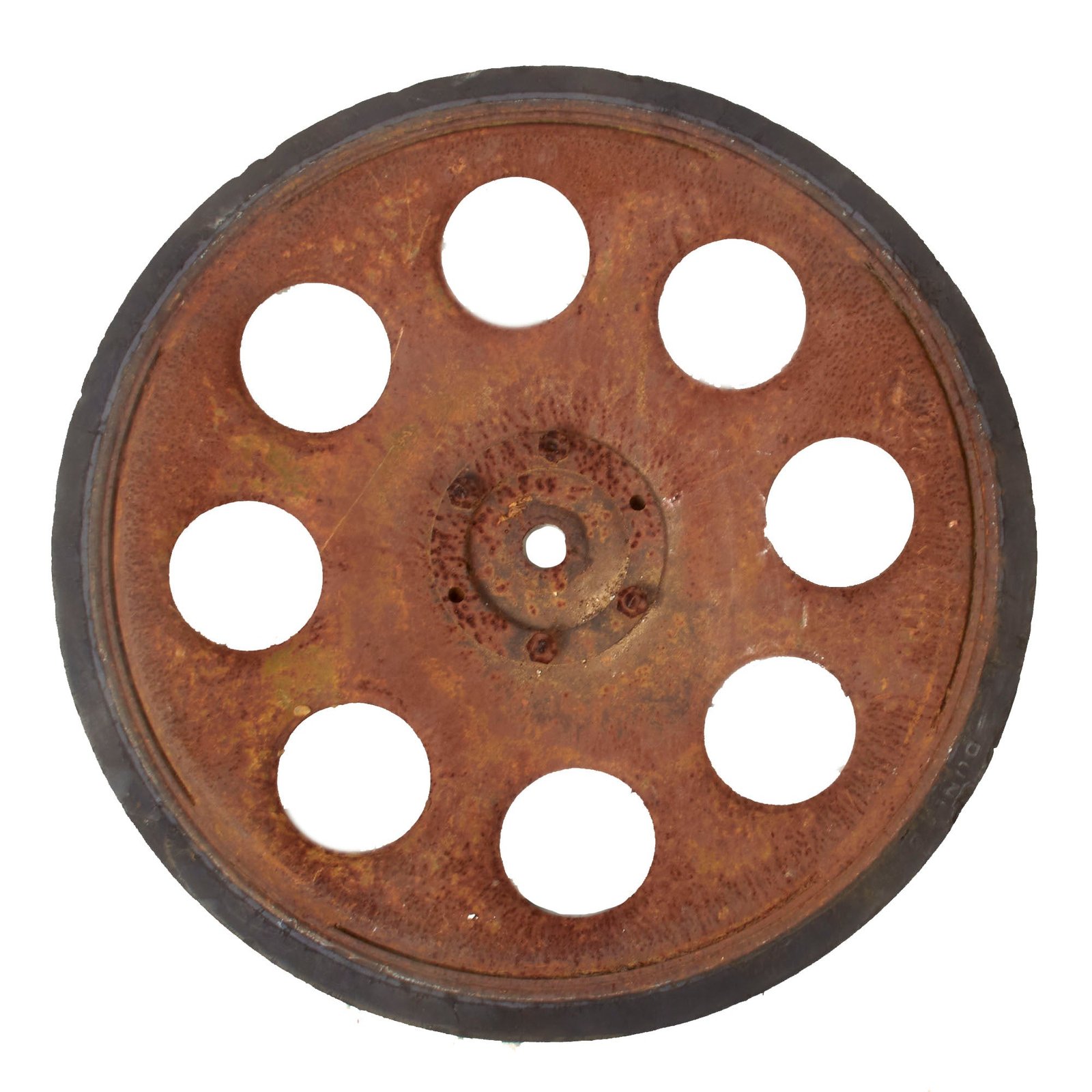 Buy Original German WWII German Army SdKfz 251 Half Track Outer Road Wheel with Dunlop Rubber Tire | Original Firearms Antique For Sale