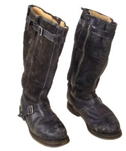 Original German WWII Matched Pair of Luftwaffe Electric Heated Leather Flight Boots - Size 28 1/2