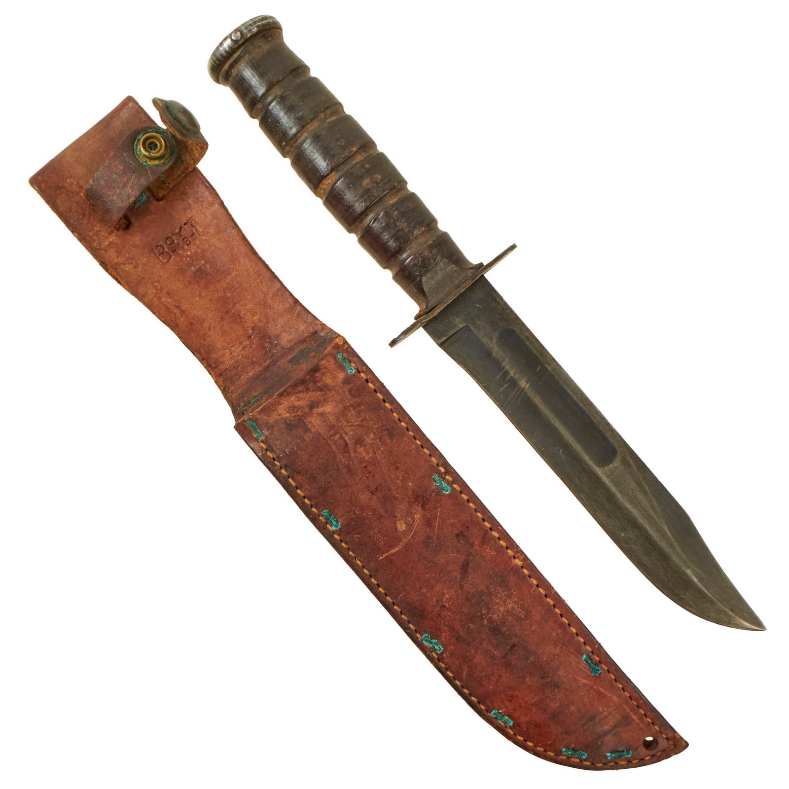 Buy Original U.S. WWII USMC Mark 2 KA-BAR Fighting Knife by CAMILLUS in Leather Sheath by Boyt | Original Firearms Antique For Sale