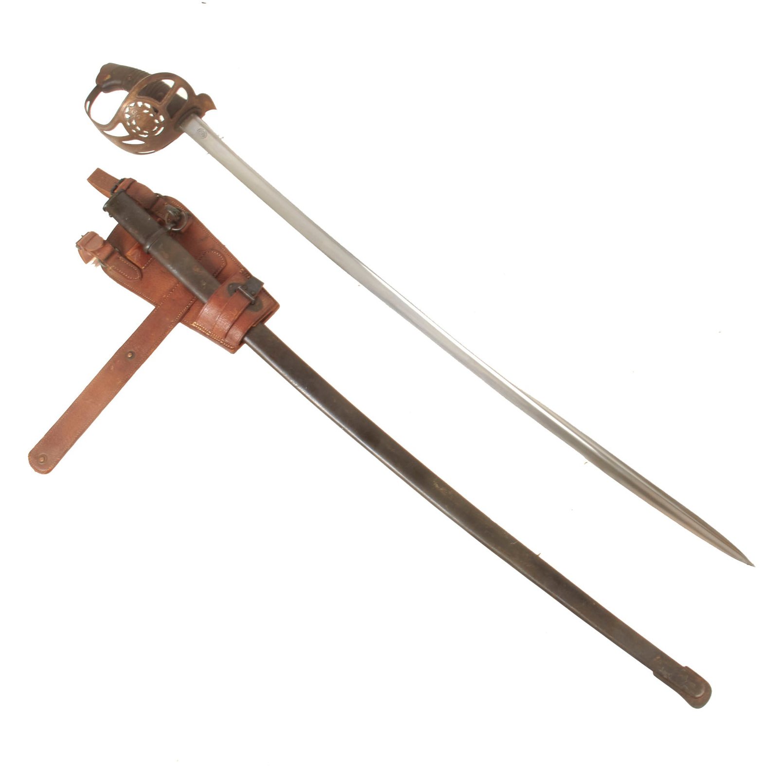 Buy Original Argentinian Trooper’s German-Made Model 1898 Cavalry Sword with Scabbard & Frog by Weyersburg, Kirschbaum & Co. | Original Firearms Antique For Sale