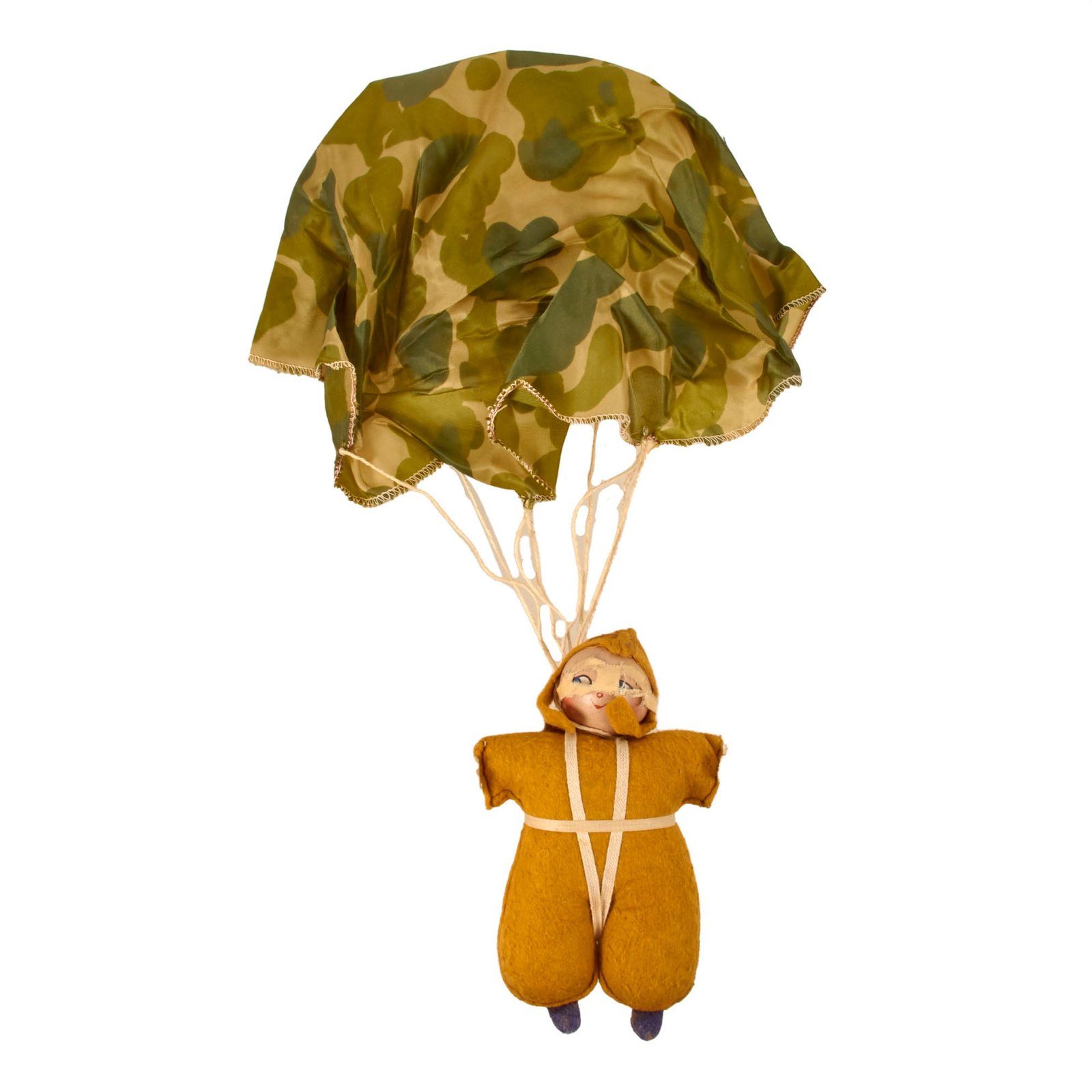 Buy Original U.S. WWII Pat-Parachute The Para-Trooper Cloth Doll with Camouflage Parachute | Original Firearms Antique For Sale