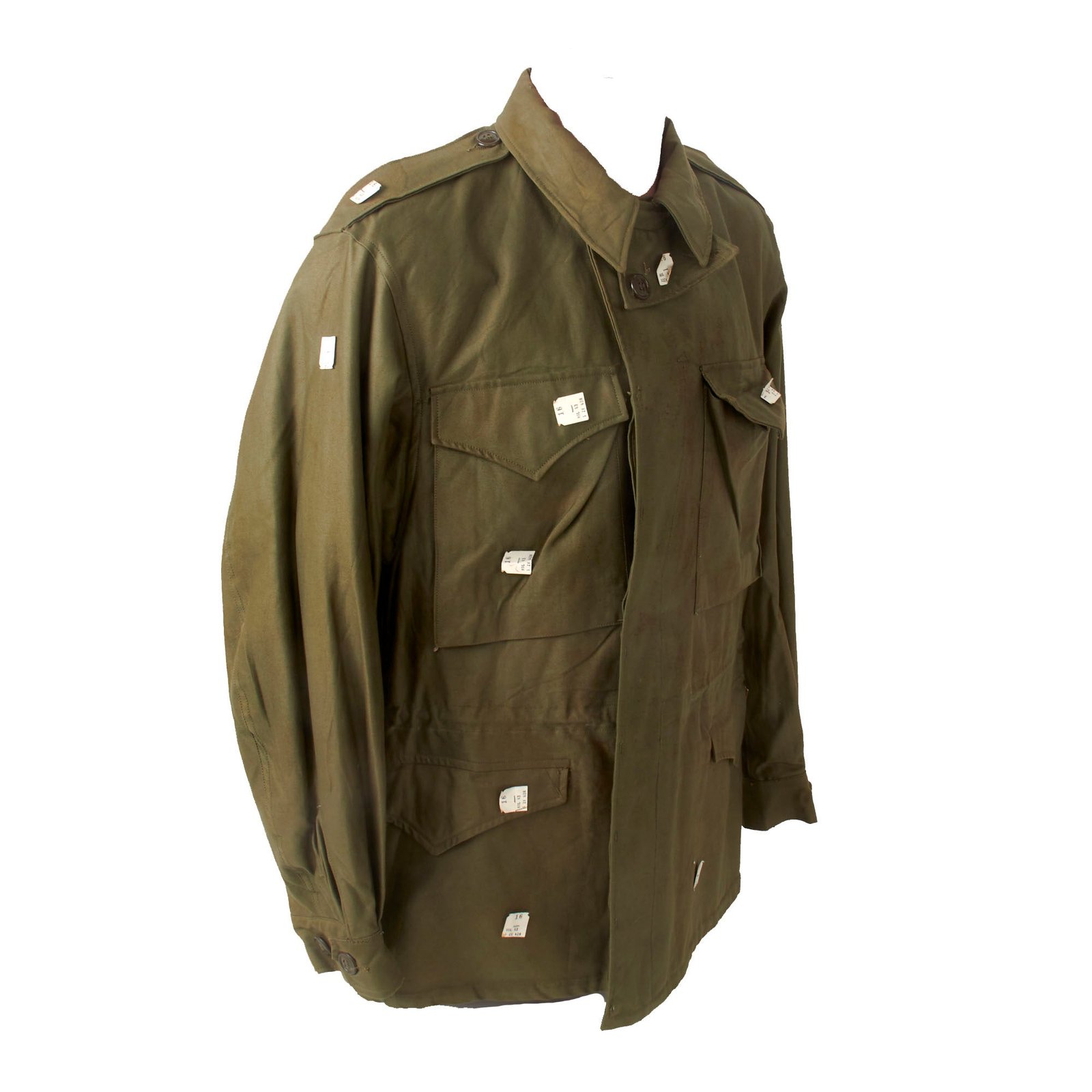 Buy Original U.S. WWII M-1943 M43 Field Jacket with 18 Original Cutter Tags - Dated March 1945 - Size 40R | Original Firearms Antique For Sale