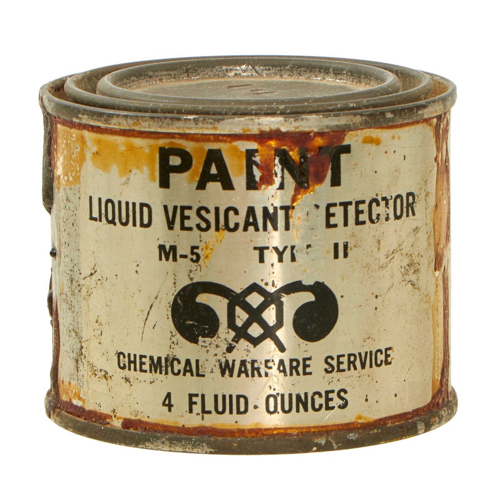 Buy Original U.S. WWII Chemical Warfare Service M-5 Type II Vesicant Detector Paint Can | Original Firearms Antique For Sale