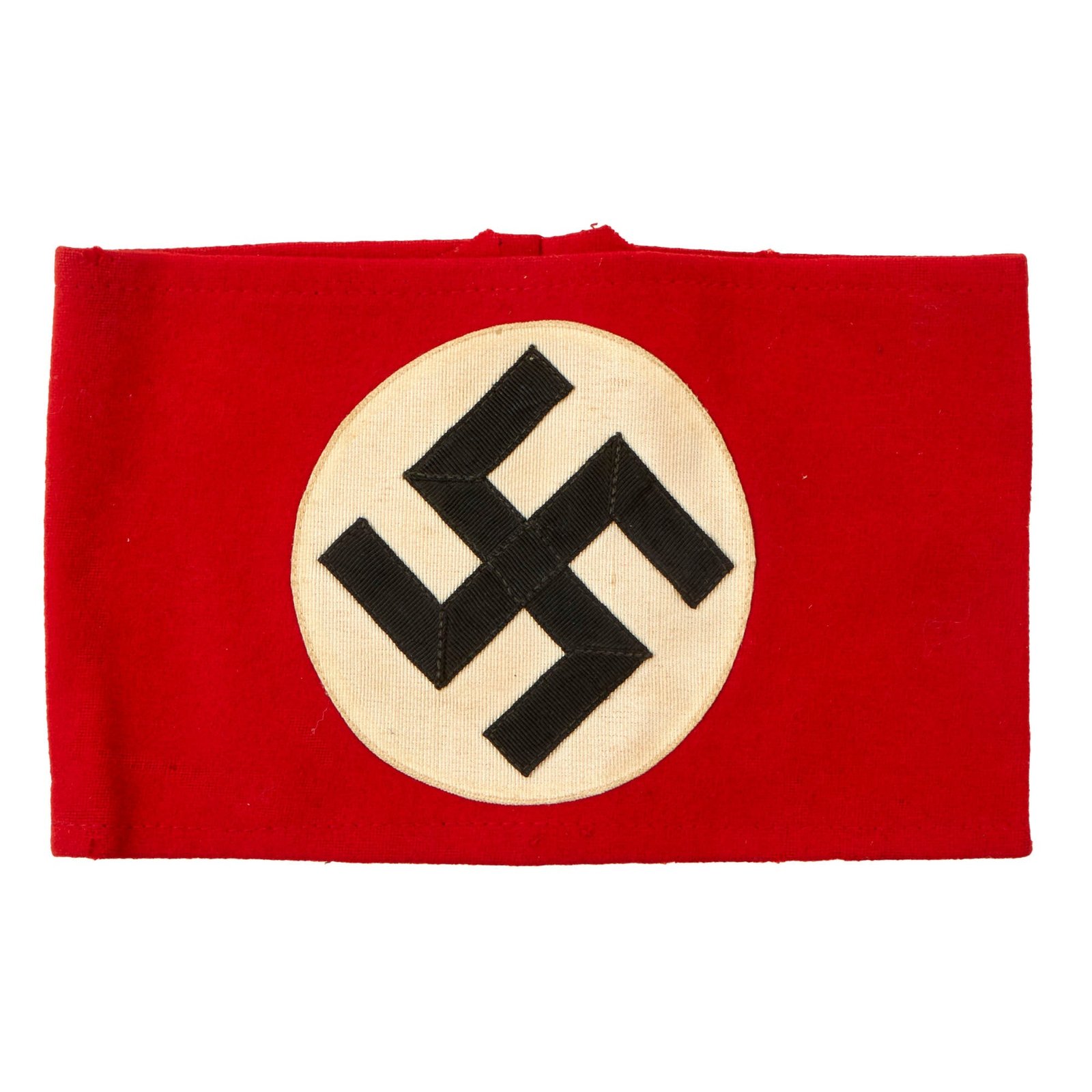 Buy Original German WWII SS Overcoat Wool & Rayon Multi-Piece Armband with Partial Paper SS RZM A4/278 Tag | Original Firearms Antique For Sale