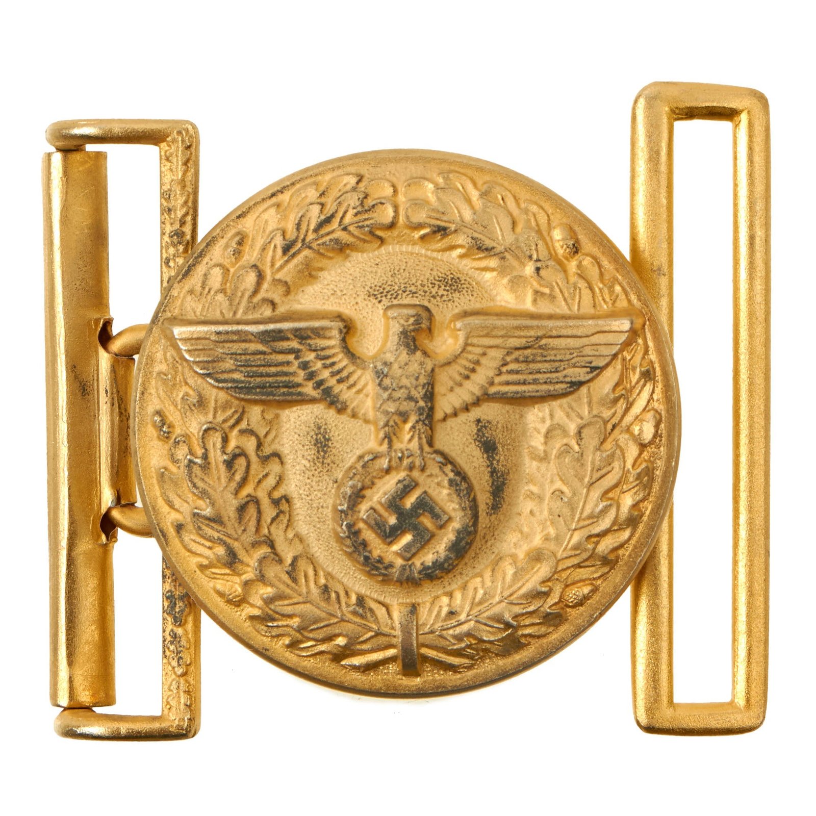 Buy Original German WWII NSDAP Leader Aluminum Belt Buckle with Clasp by Friedrich Linden of Lüdenscheid - RZM M4/24 | Original Firearms Antique For Sale