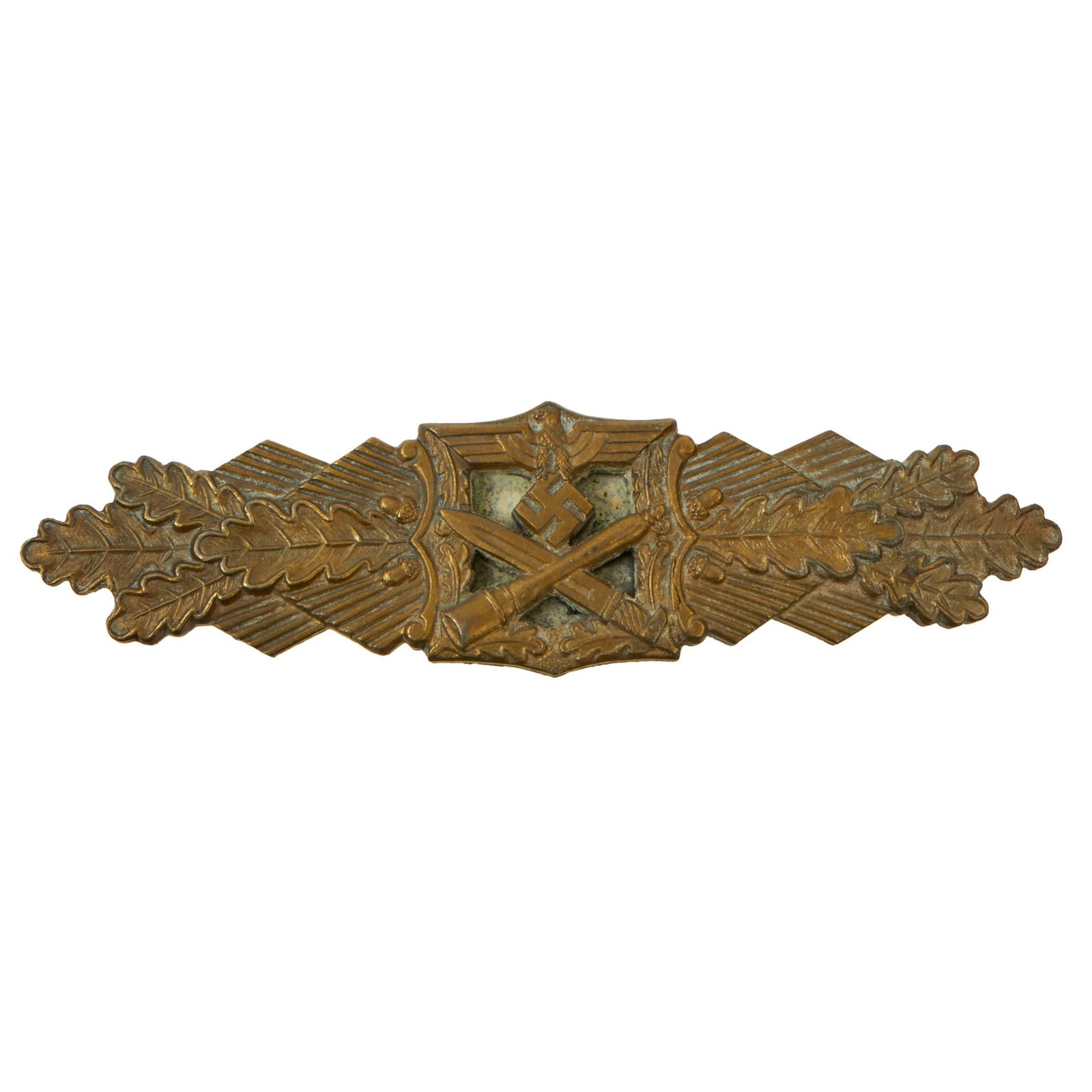 Buy Original German WWII Close Combat Clasp in Bronze with Crimped Edge by Arbeit Gemeinschaft Metal und Kunstoff | Original Firearms Antique For Sale