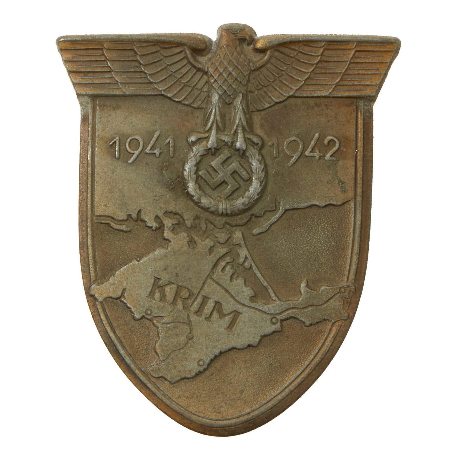 Buy Original German WWII Crimea Krim Shield Decoration with 3 Detached Clips - Krimschild | Original Firearms Antique For Sale