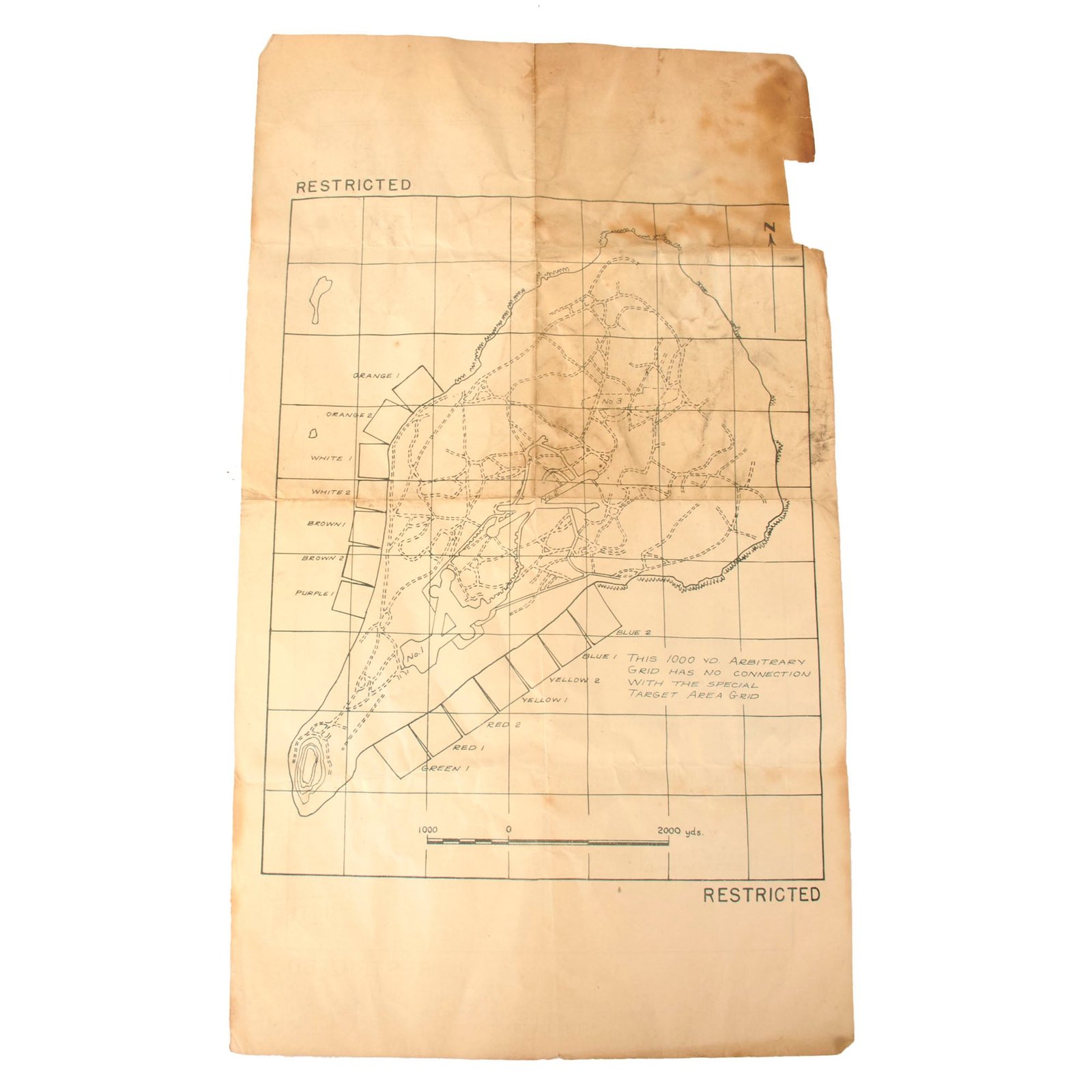Buy Original U.S. WWII 4th Marine Division Double-Sided Iwo Jima Landing Information Sheet & Map - Printed by 4th Engineer Battalion - 10 x 18” | Original Firearms Antique For Sale